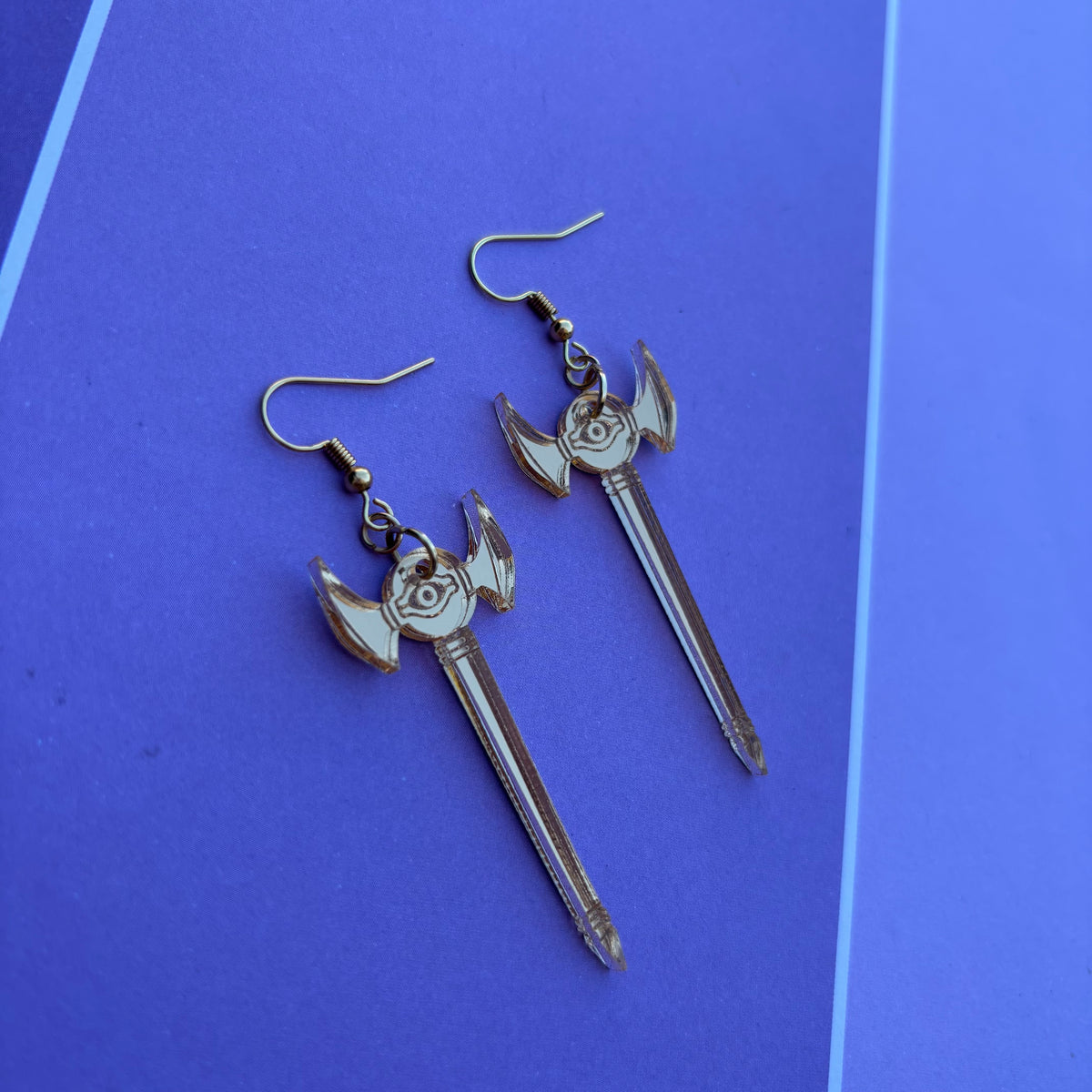 Millennium Rod Gold Acrylic Earrings