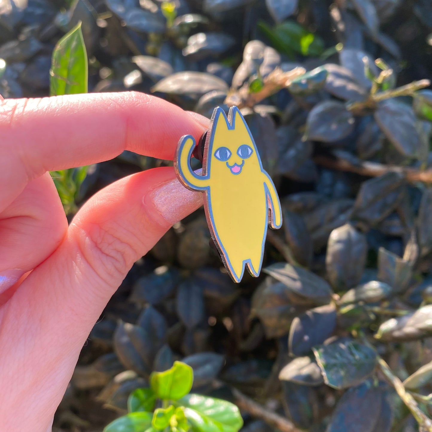 Yellow Father Cat Enamel Pin