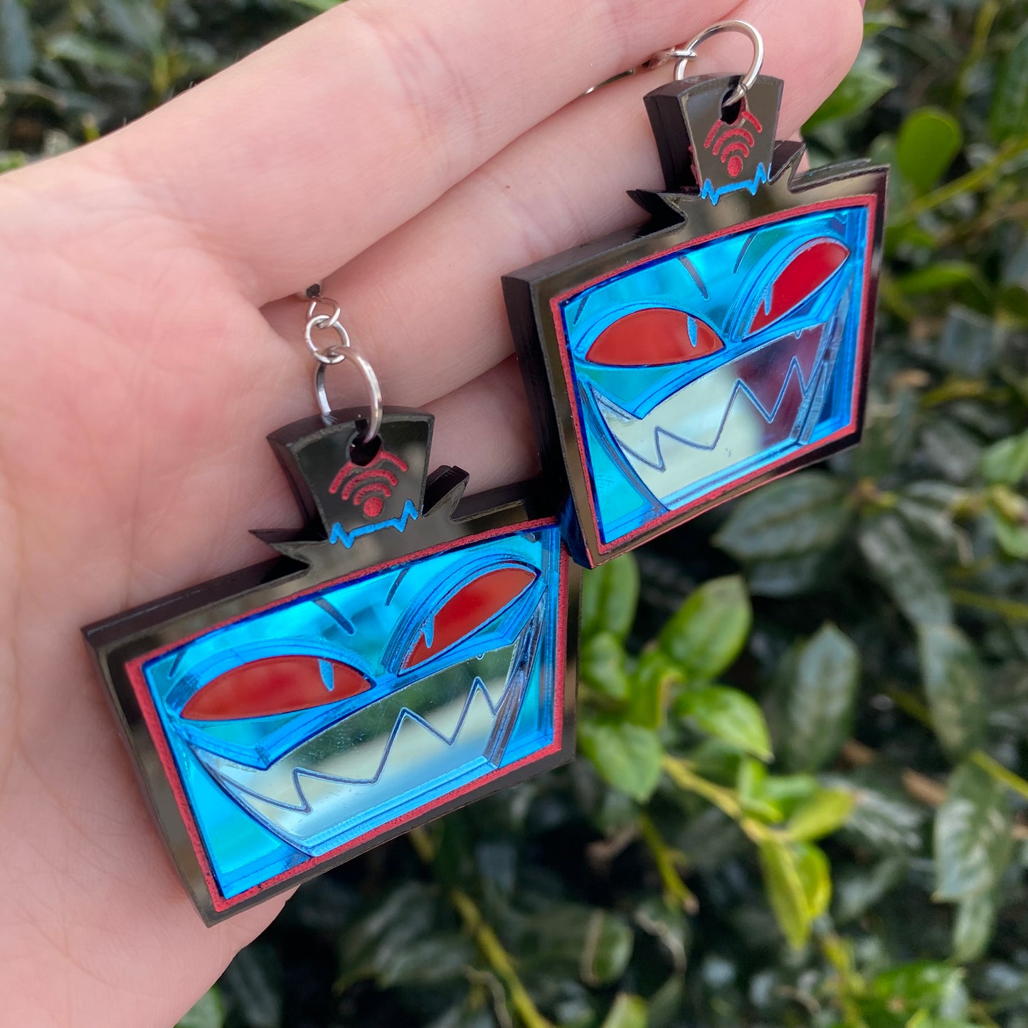 Hazbin Vox Mirrored Acrylic Earrings