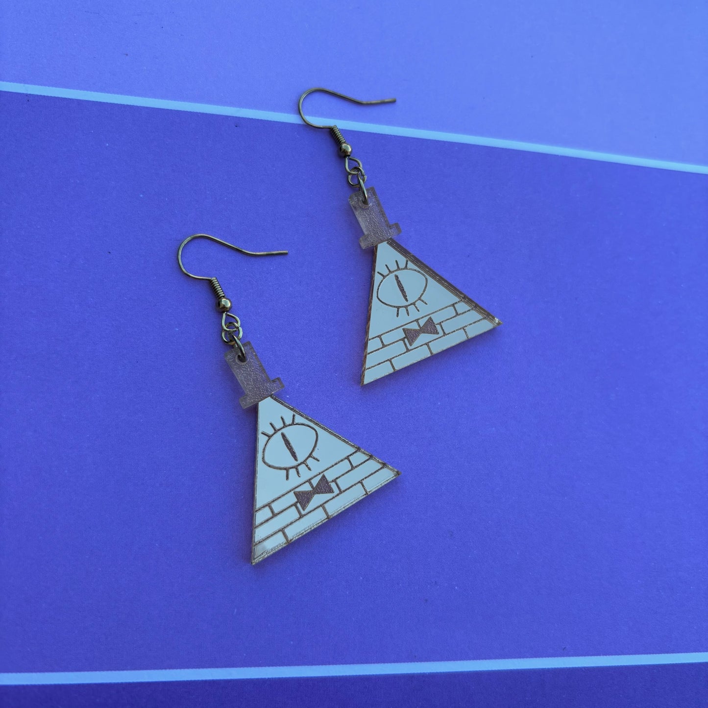 Bill Cipher Gold Acrylic Earrings