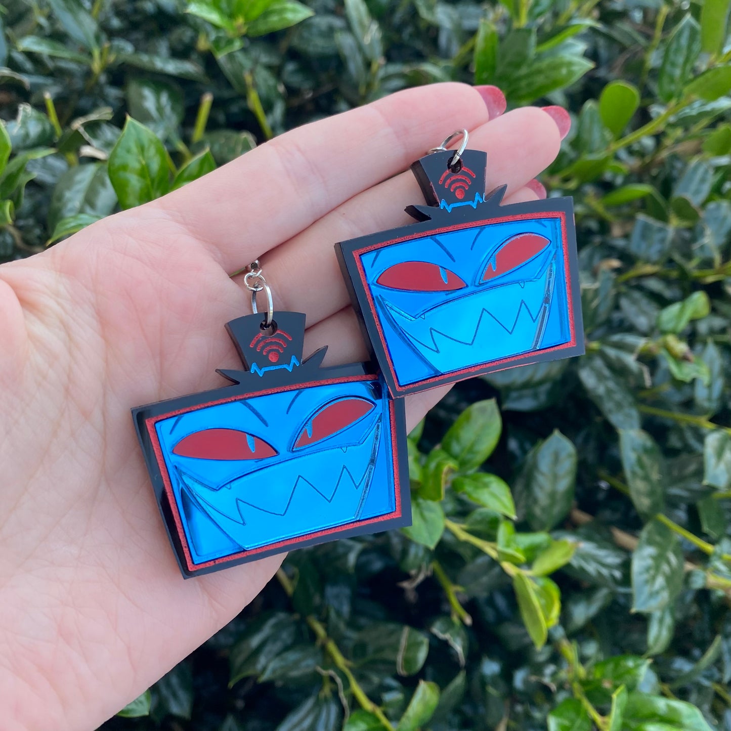 Hazbin Vox Mirrored Acrylic Earrings