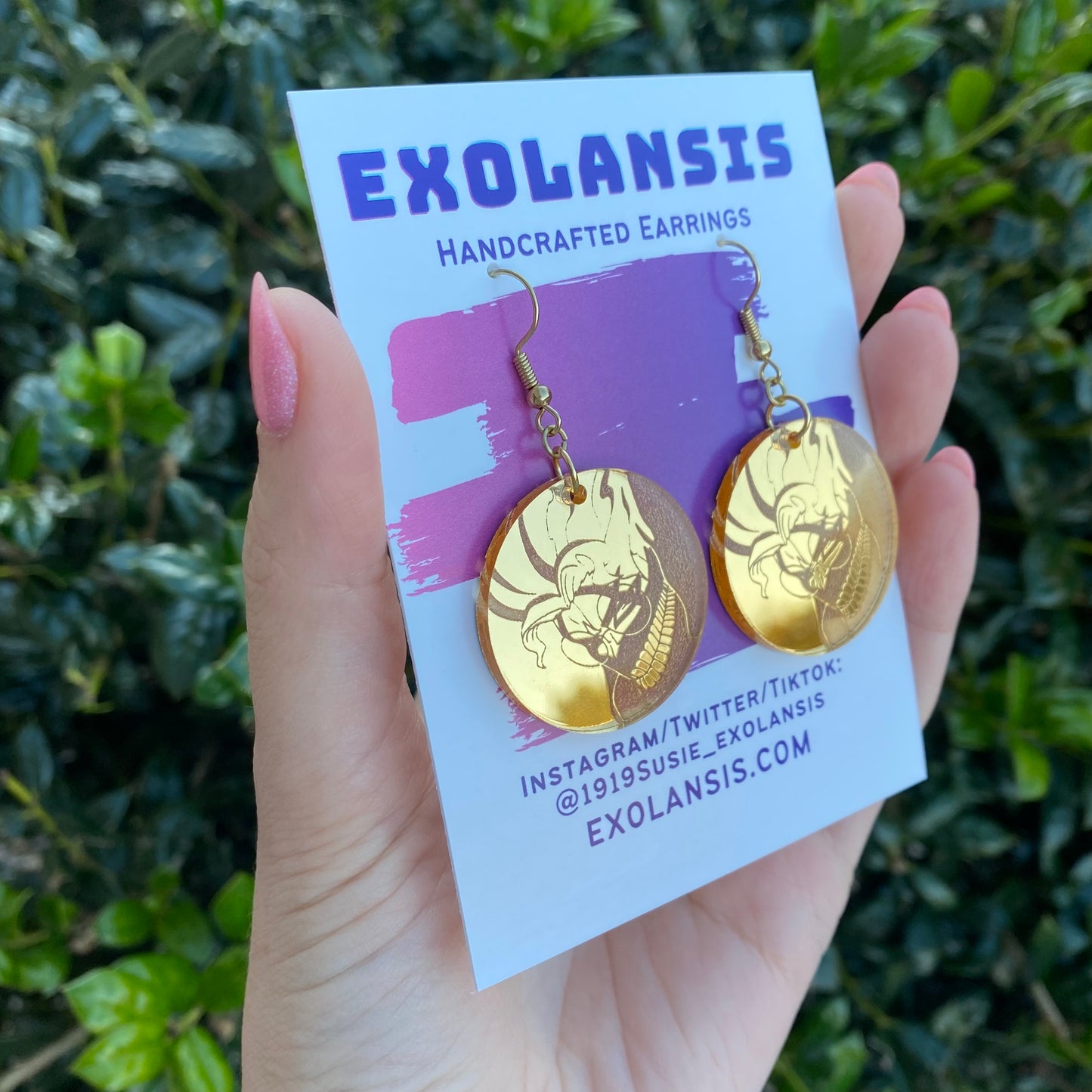 Dandadan Golden Okarun Kintama Acrylic Earrings