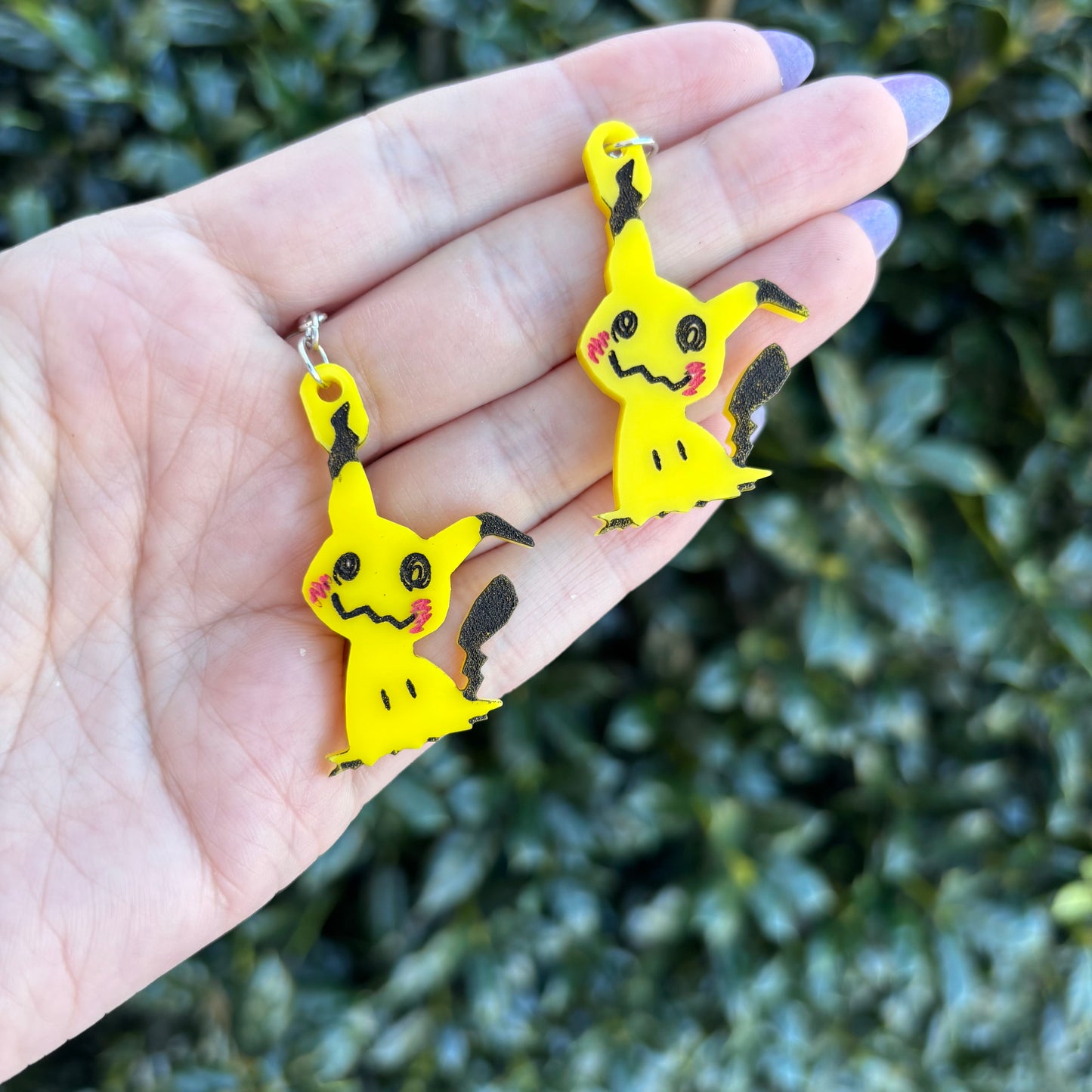 Mimikyu Yellow Acrylic Earrings