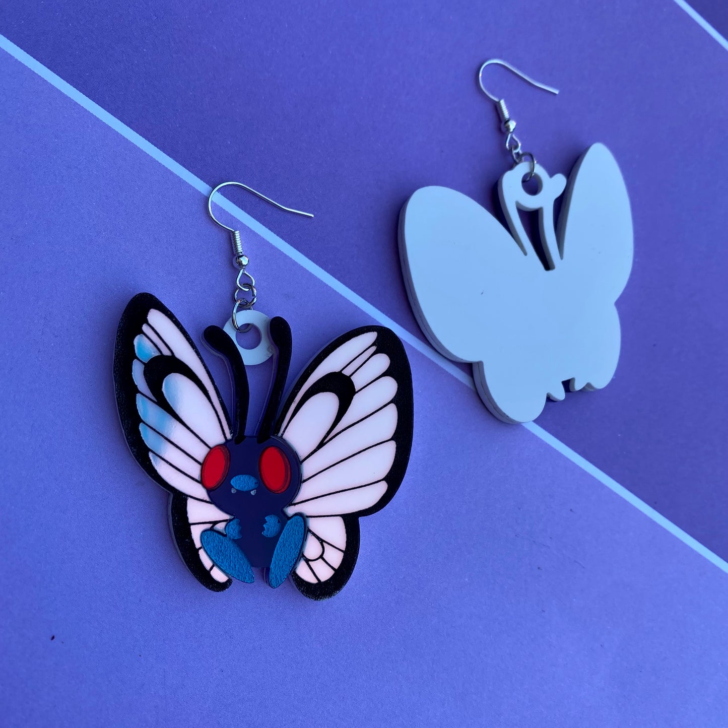 Butterfree Iridescent Wings Acrylic Earrings