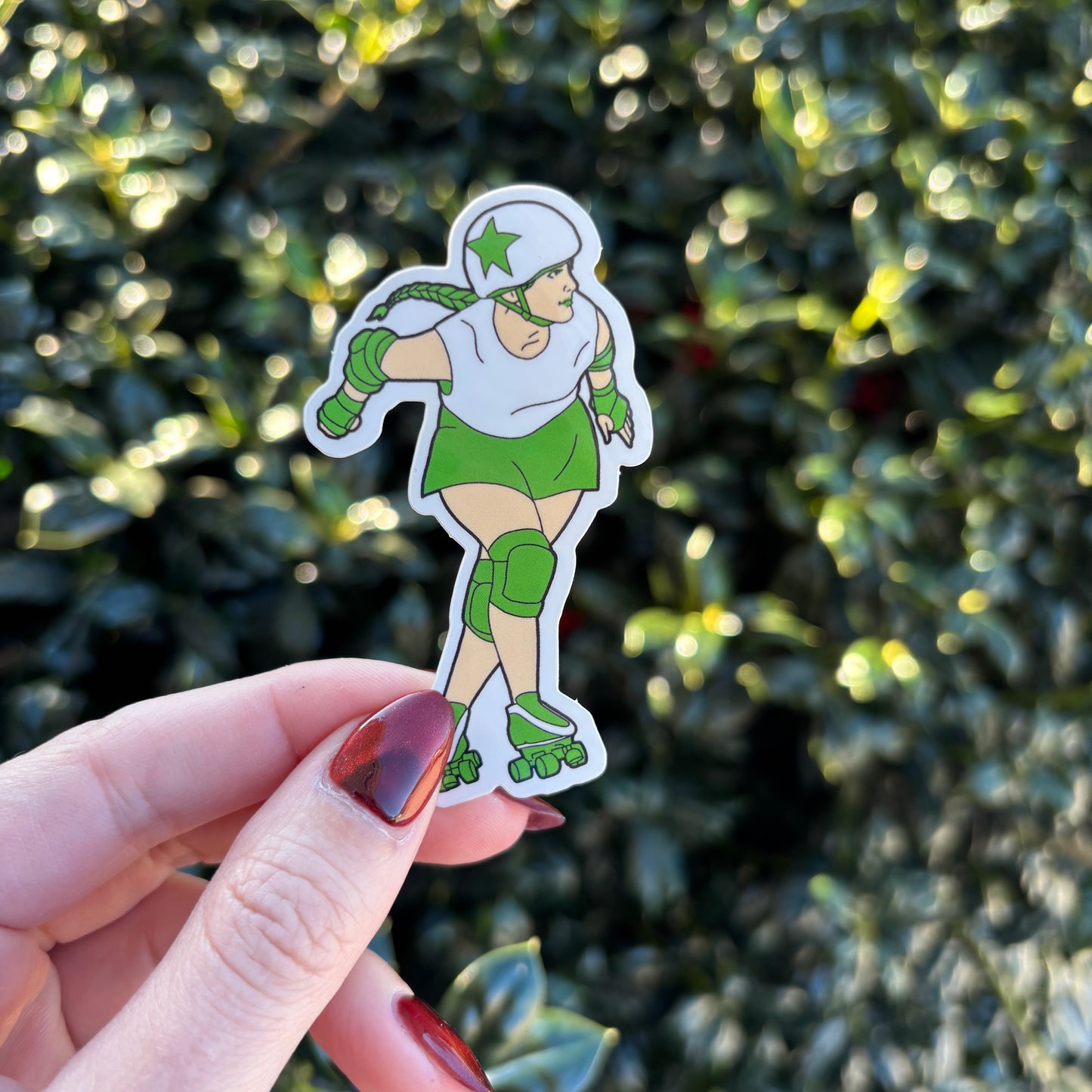 Roller Derby Jammer Rainbow 3” Vinyl Stickers