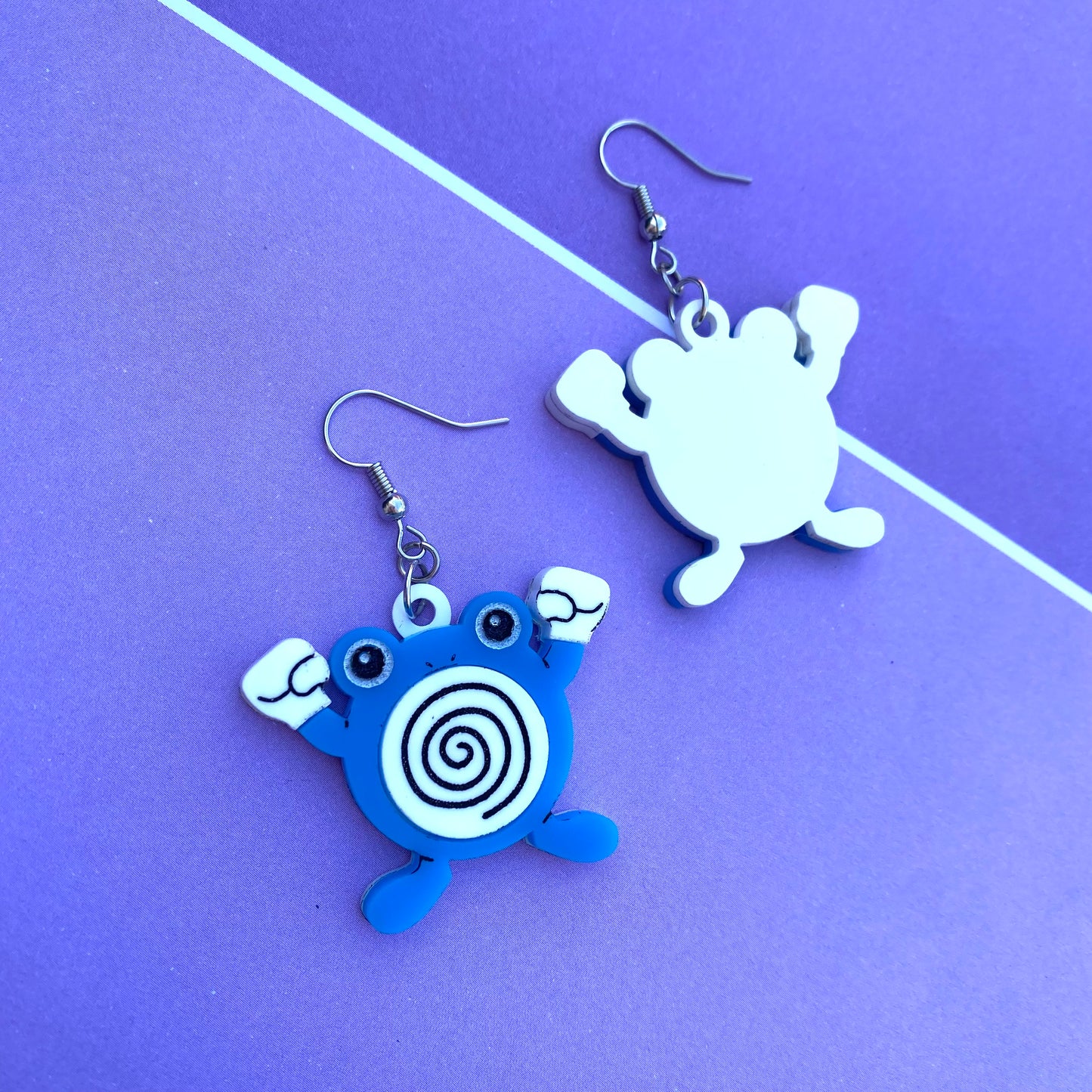 Poliwhirl Acrylic Earrings