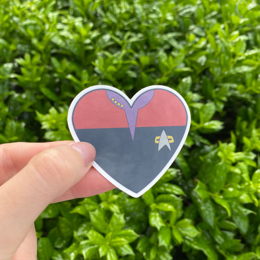Captain Janeway Uniform Heart 2.5” Vinyl Sticker