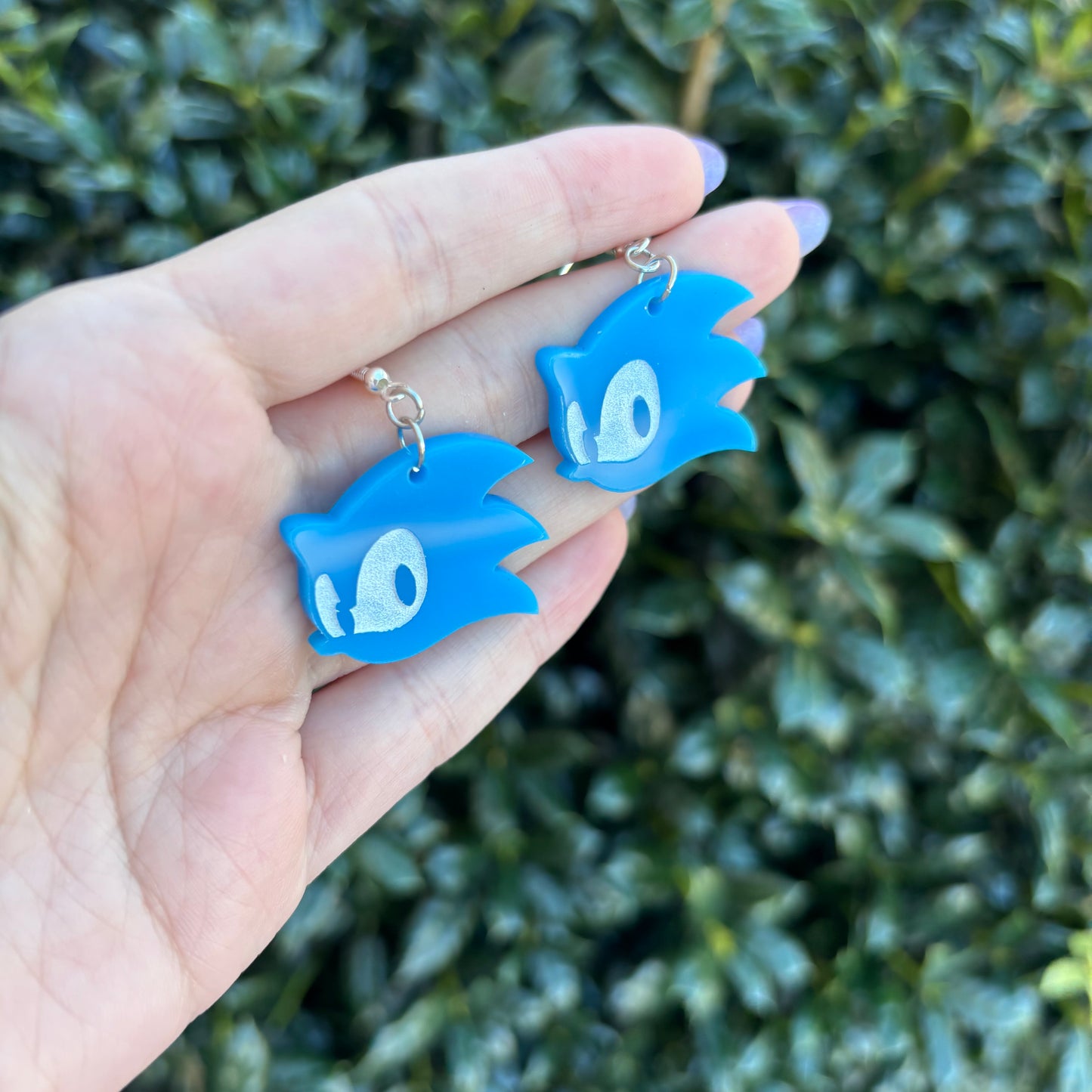 Sonic Blue Acrylic Earrings