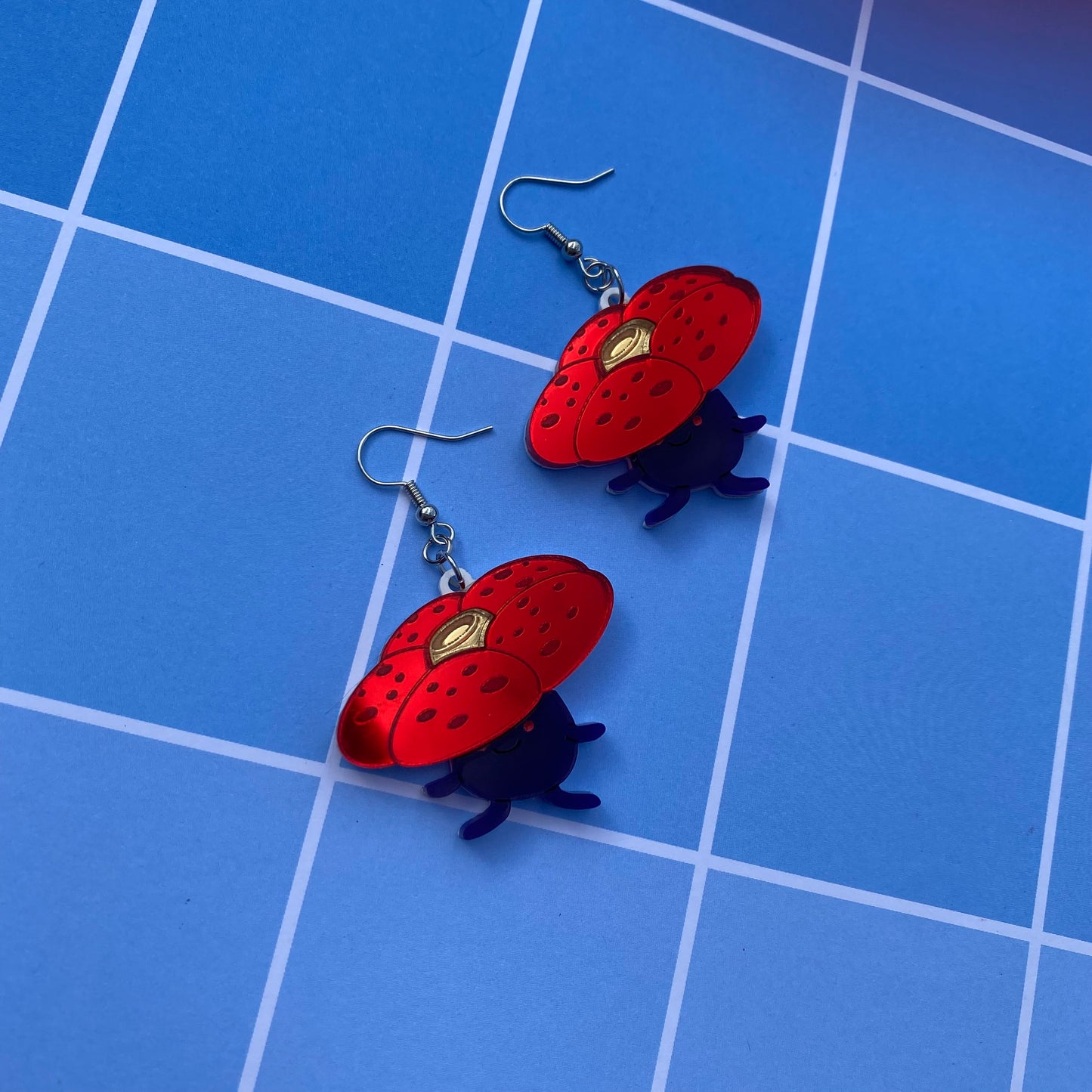 Vileplume Mirror Acrylic Earrings