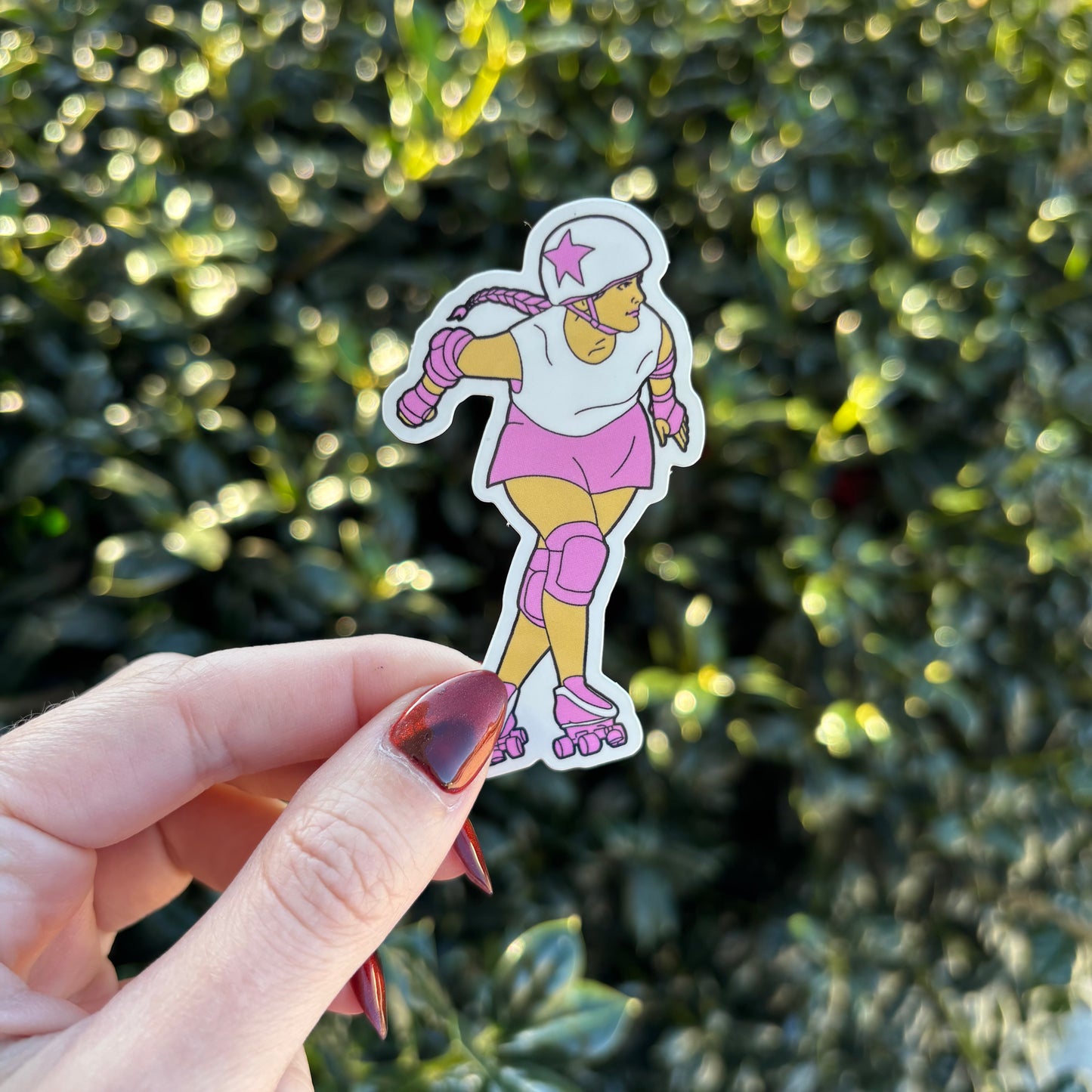 Roller Derby Jammer Rainbow 3” Vinyl Stickers
