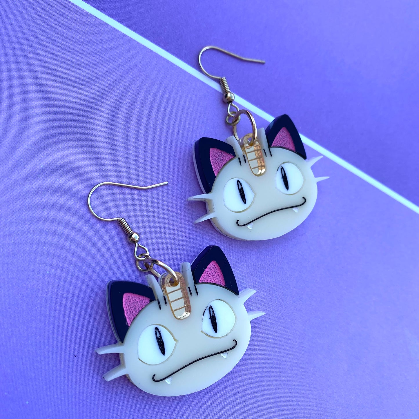 Meowth Acrylic Earrings