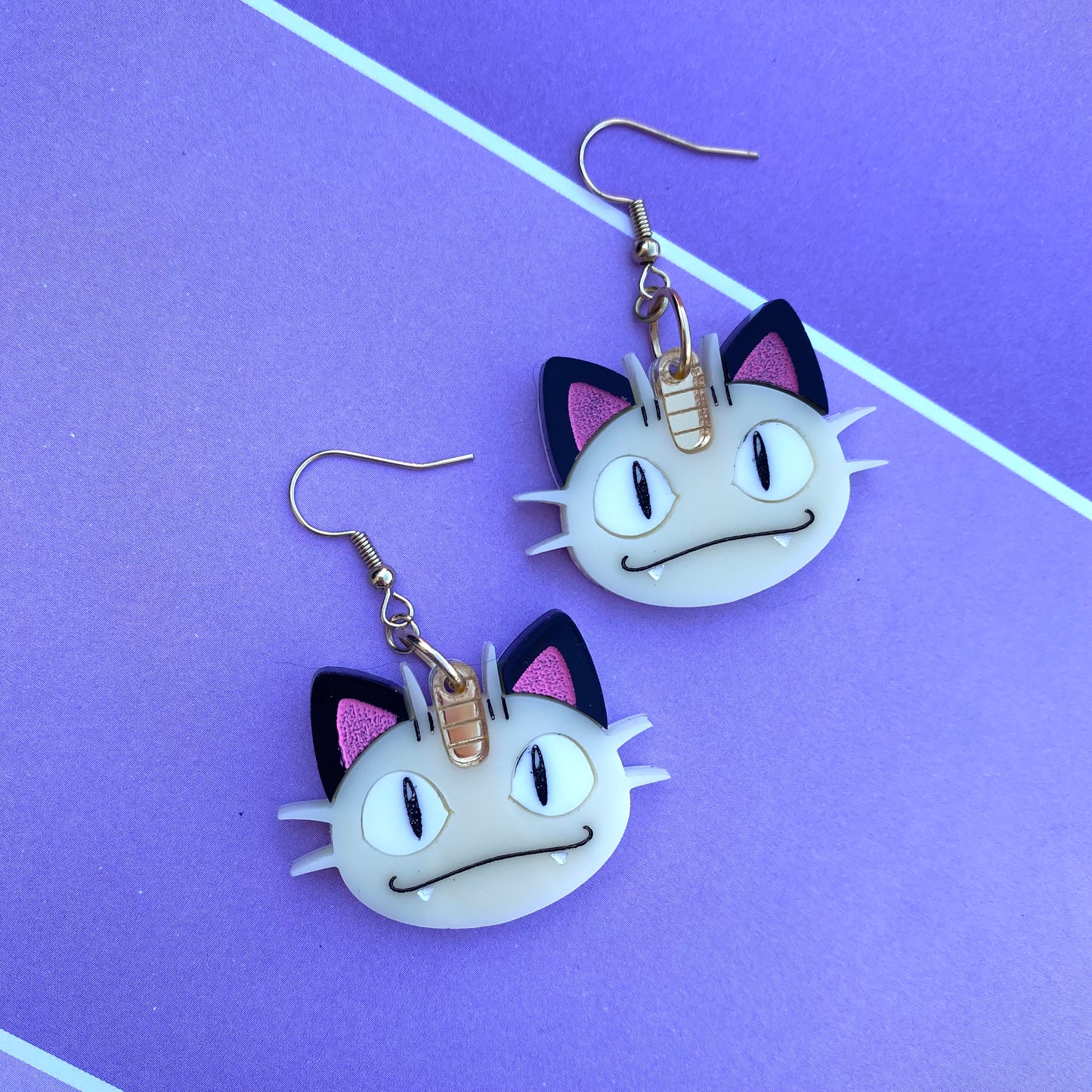 Meowth Acrylic Earrings