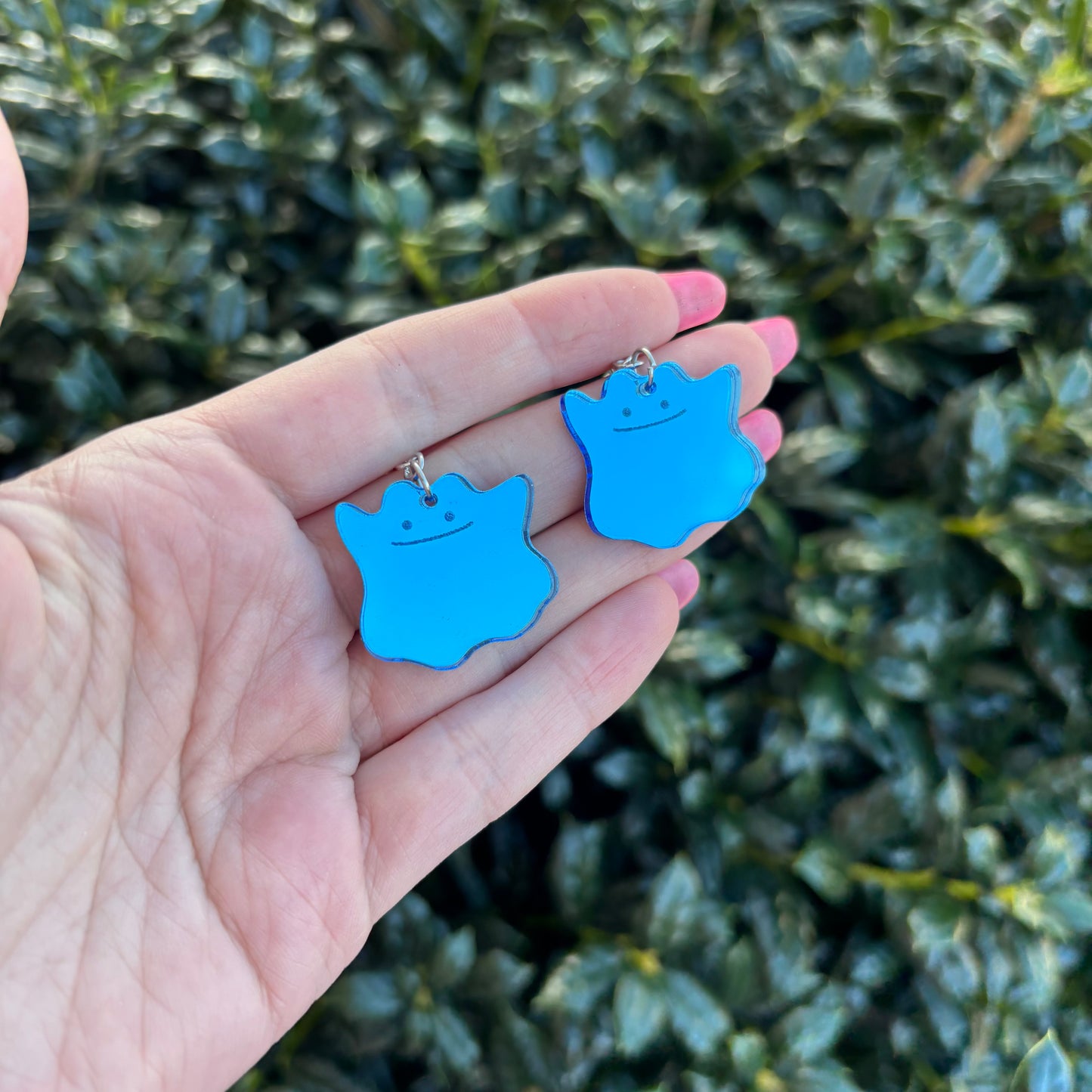 Ditto SHINY Mirror Blue Acrylic Earrings
