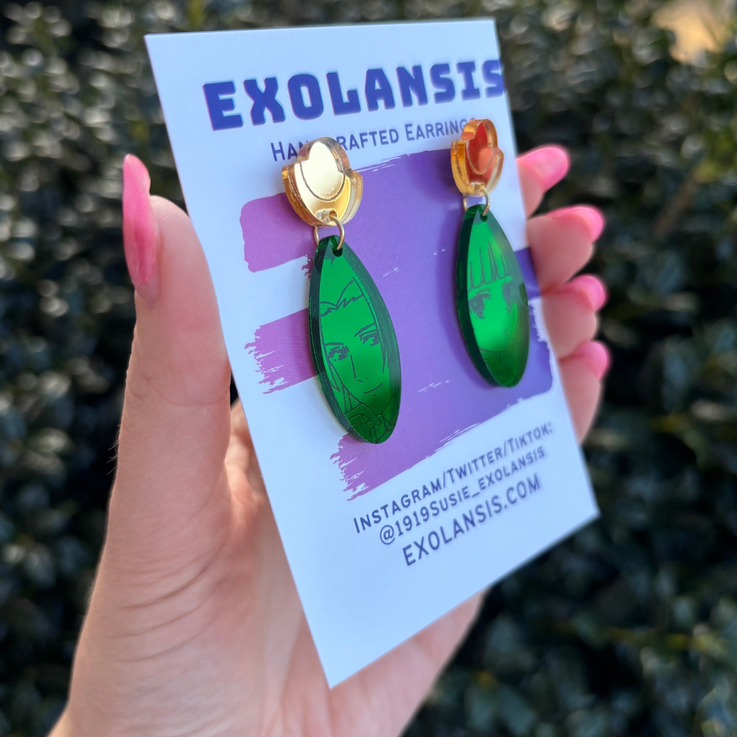 Apothecary Maomao Emerald Acrylic Earrings