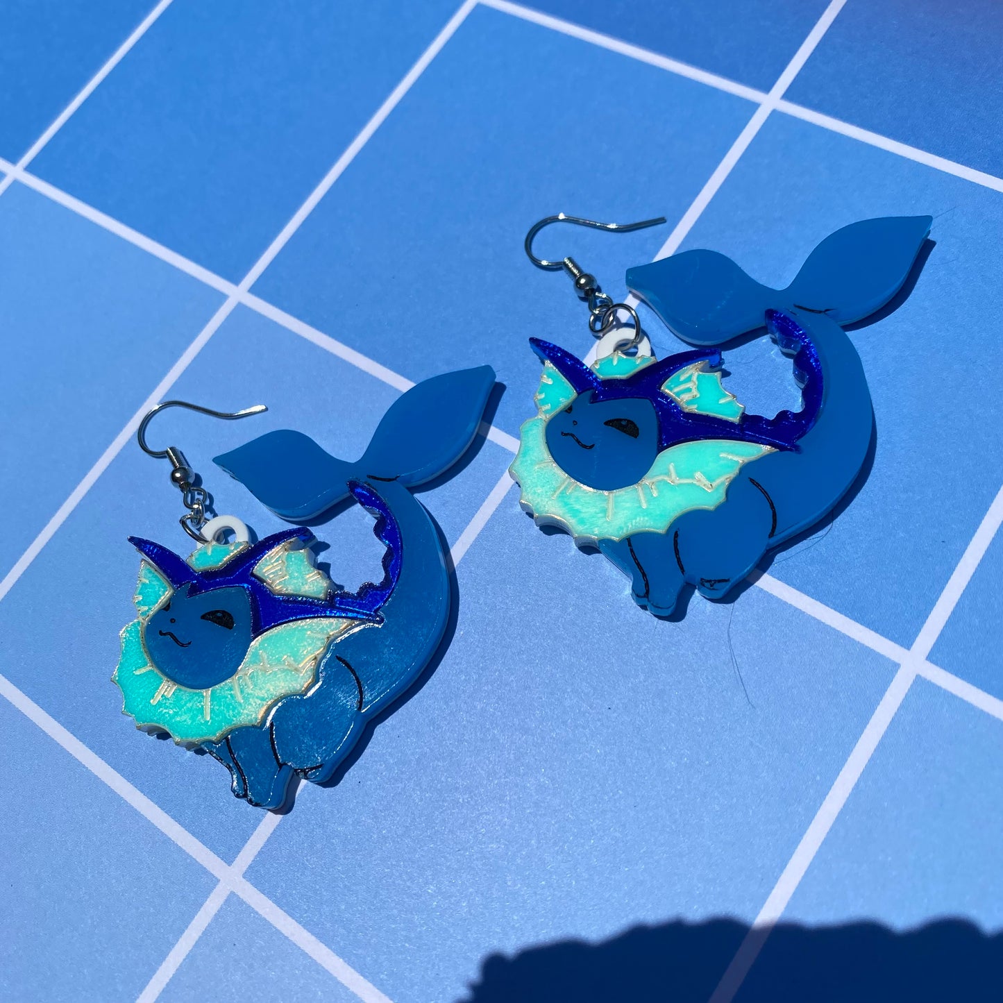 Vaporeon Acrylic Earrings