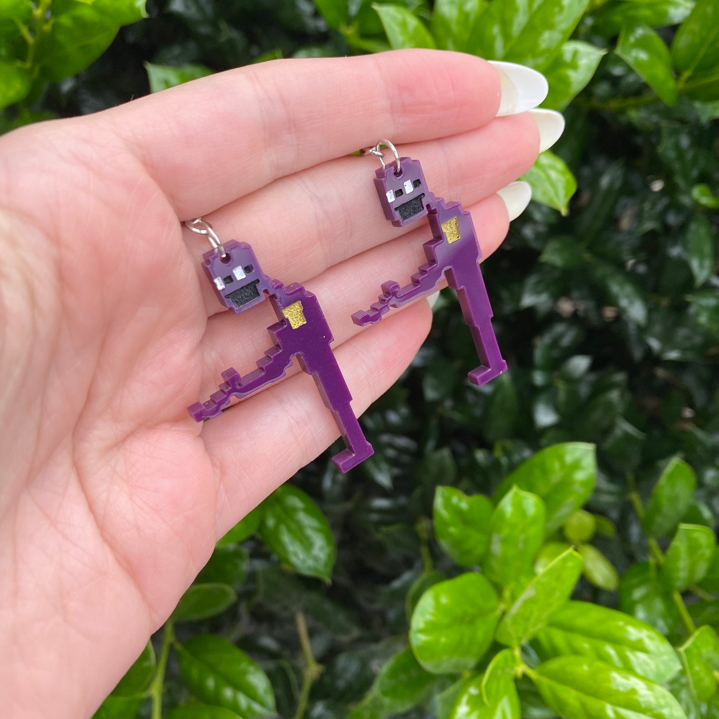 Purple Guy Acrylic Earrings