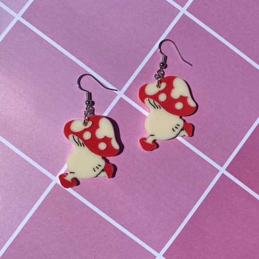 Walking Mushrooms Acrylic Earrings