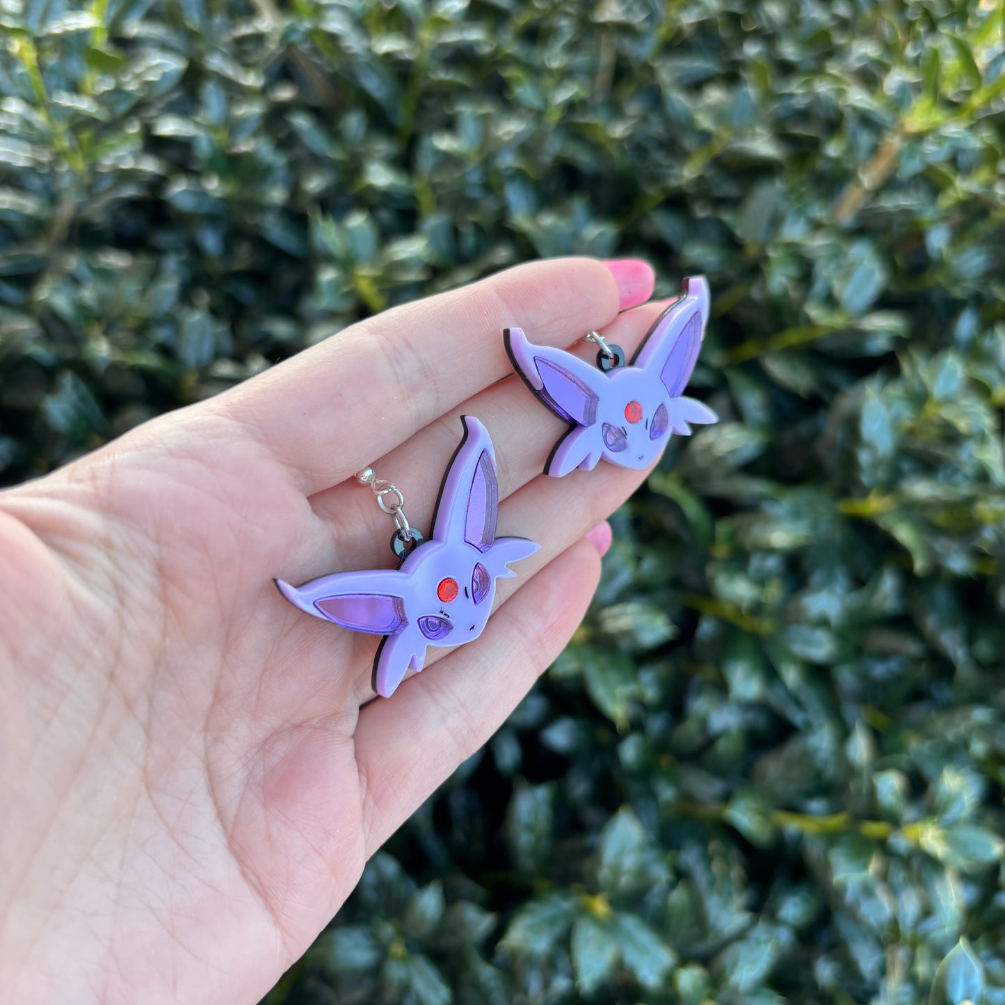 Espeon Head Acrylic Earrings