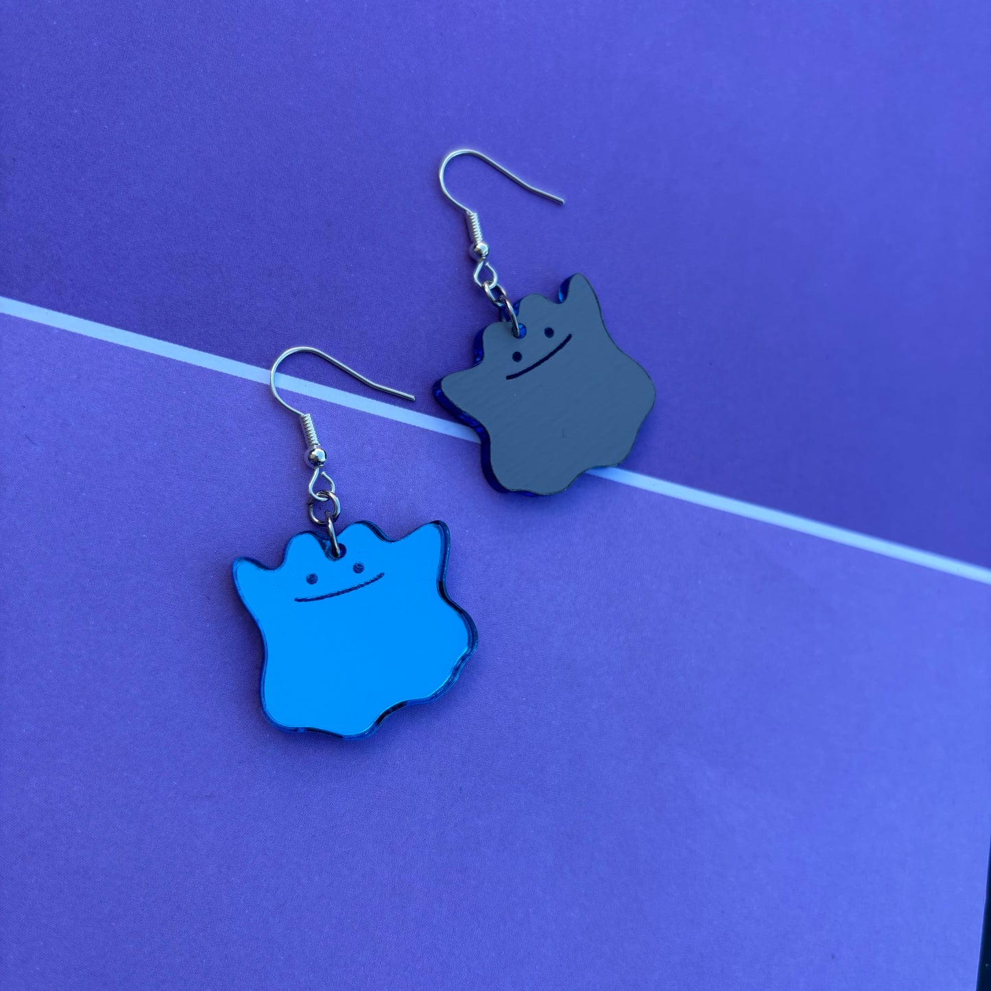 Ditto SHINY Mirror Blue Acrylic Earrings