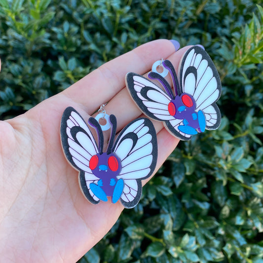 Butterfree Iridescent Wings Acrylic Earrings