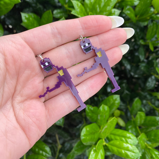 Purple Guy Acrylic Earrings