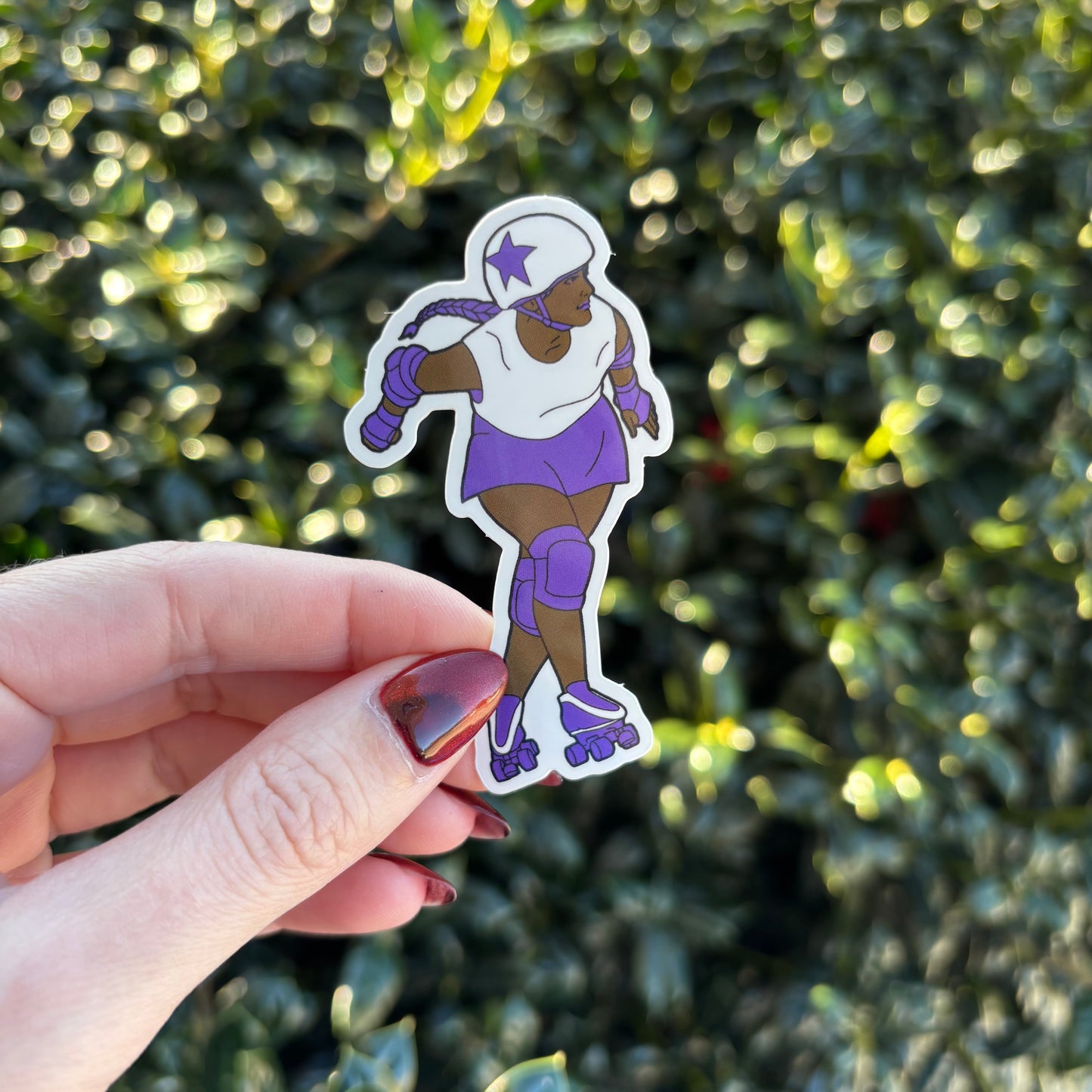 Roller Derby Jammer Rainbow 3” Vinyl Stickers