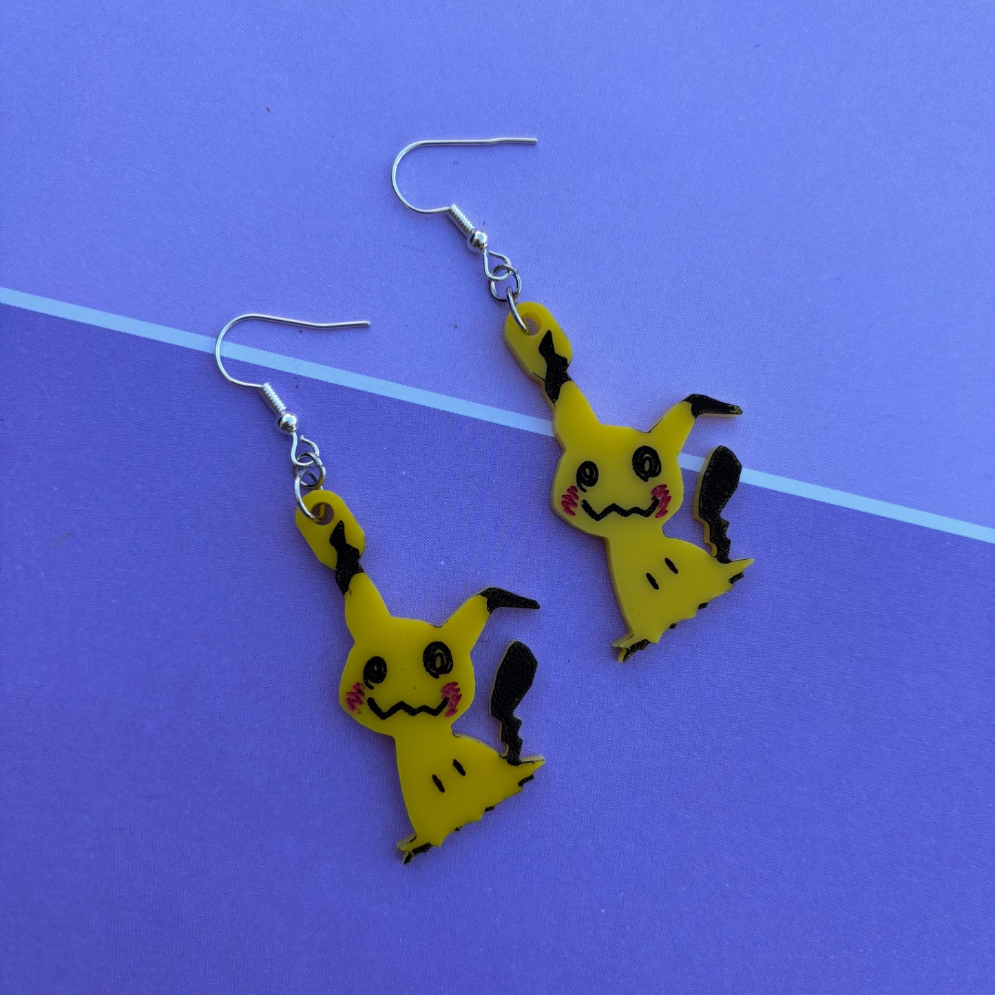 Mimikyu Yellow Acrylic Earrings