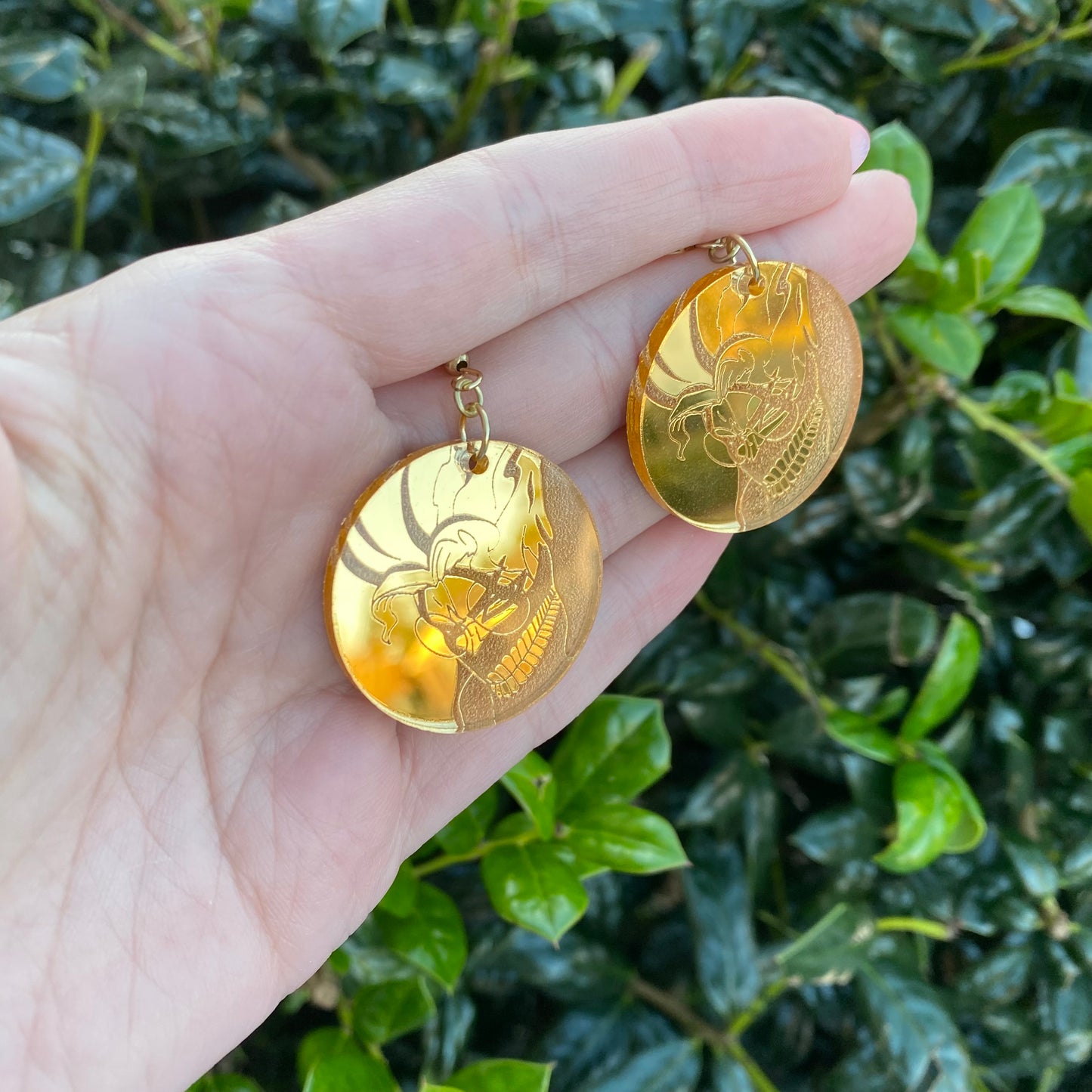 Dandadan Golden Okarun Kintama Acrylic Earrings