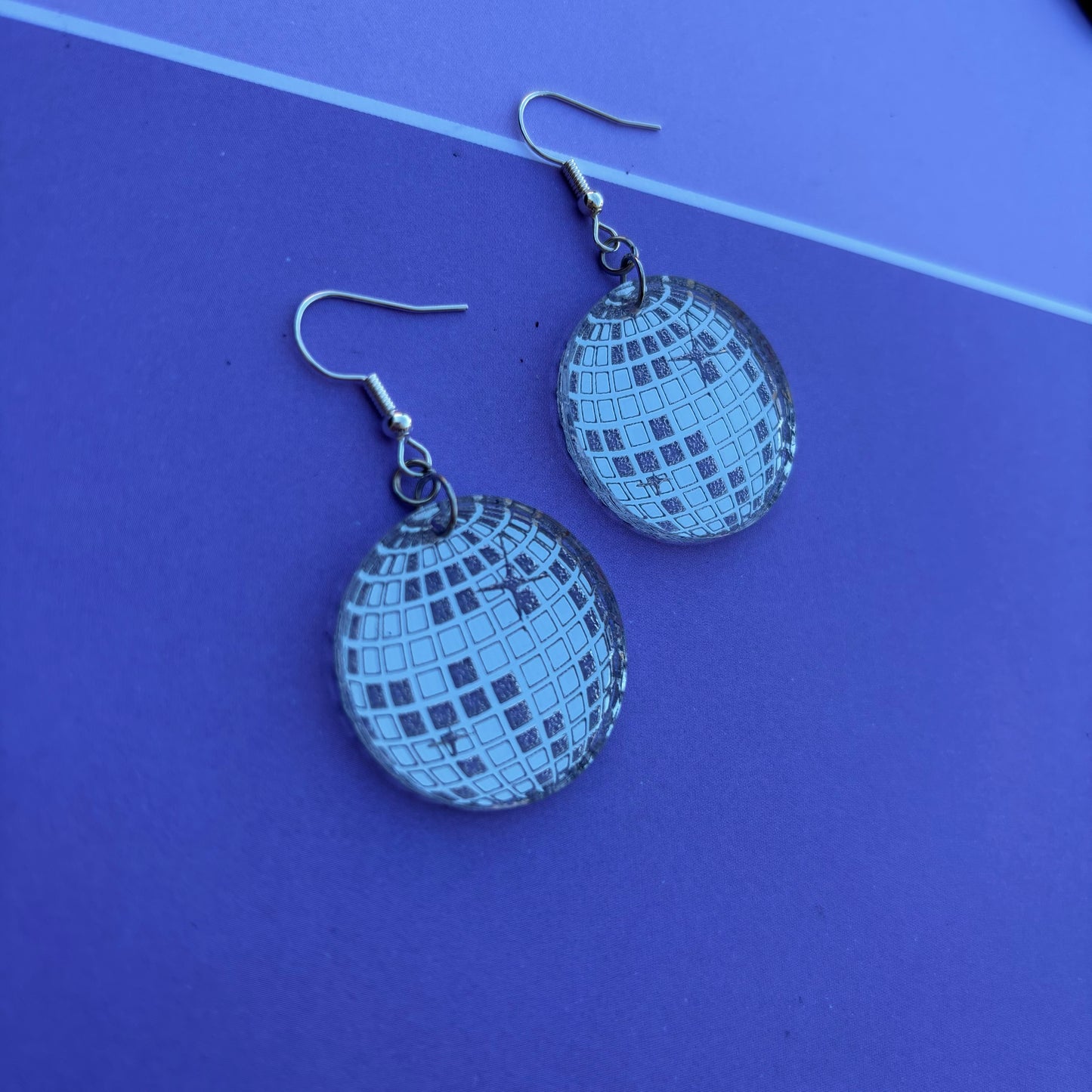 Disco Ball Mirror Acrylic Earrings