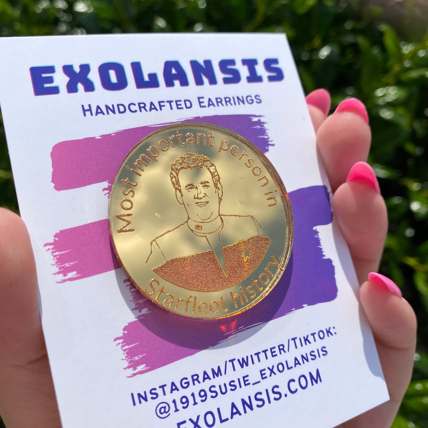 The Most Important Person in Starfleet History- Miles O’Brien Gold Acrylic Pin