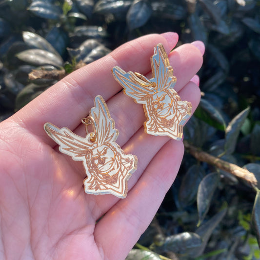 All Might Golden Acrylic Earrings