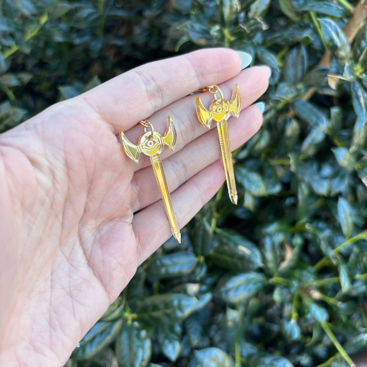 Millennium Rod Gold Acrylic Earrings