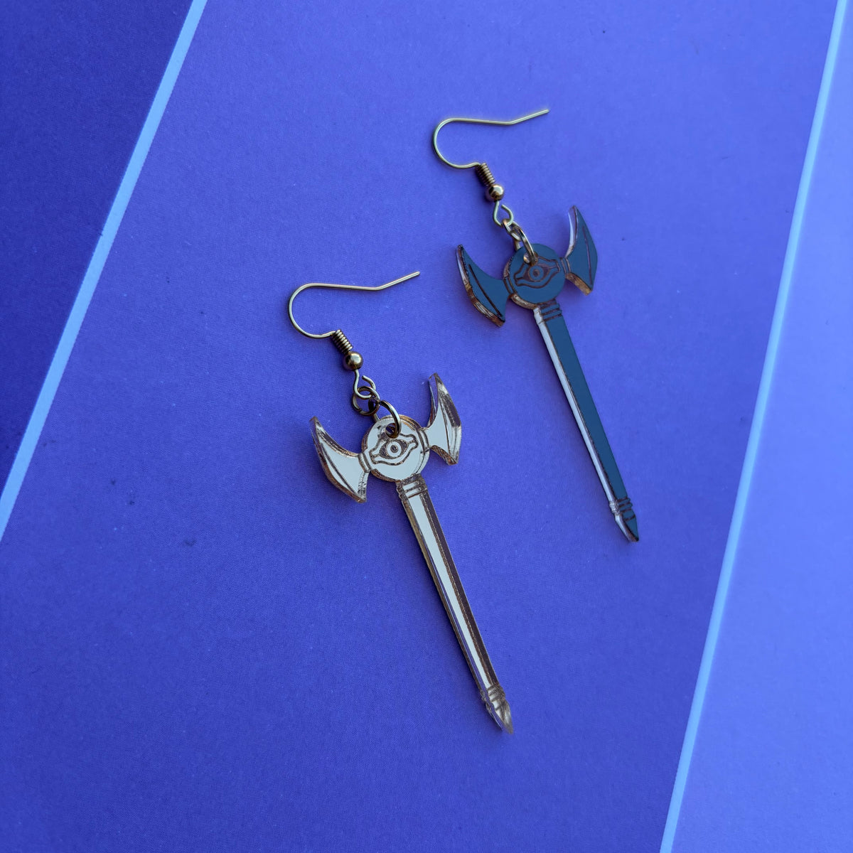 Millennium Rod Gold Acrylic Earrings