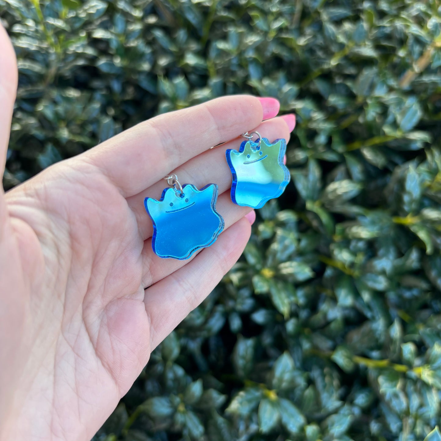Ditto SHINY Mirror Blue Acrylic Earrings