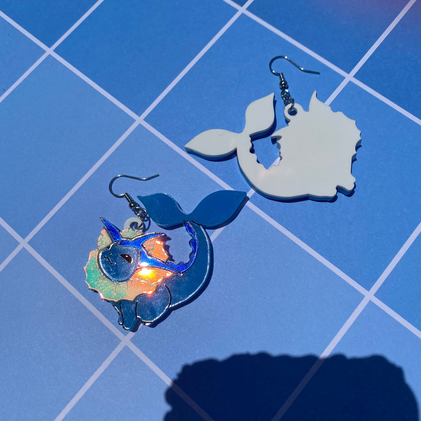 Vaporeon Acrylic Earrings