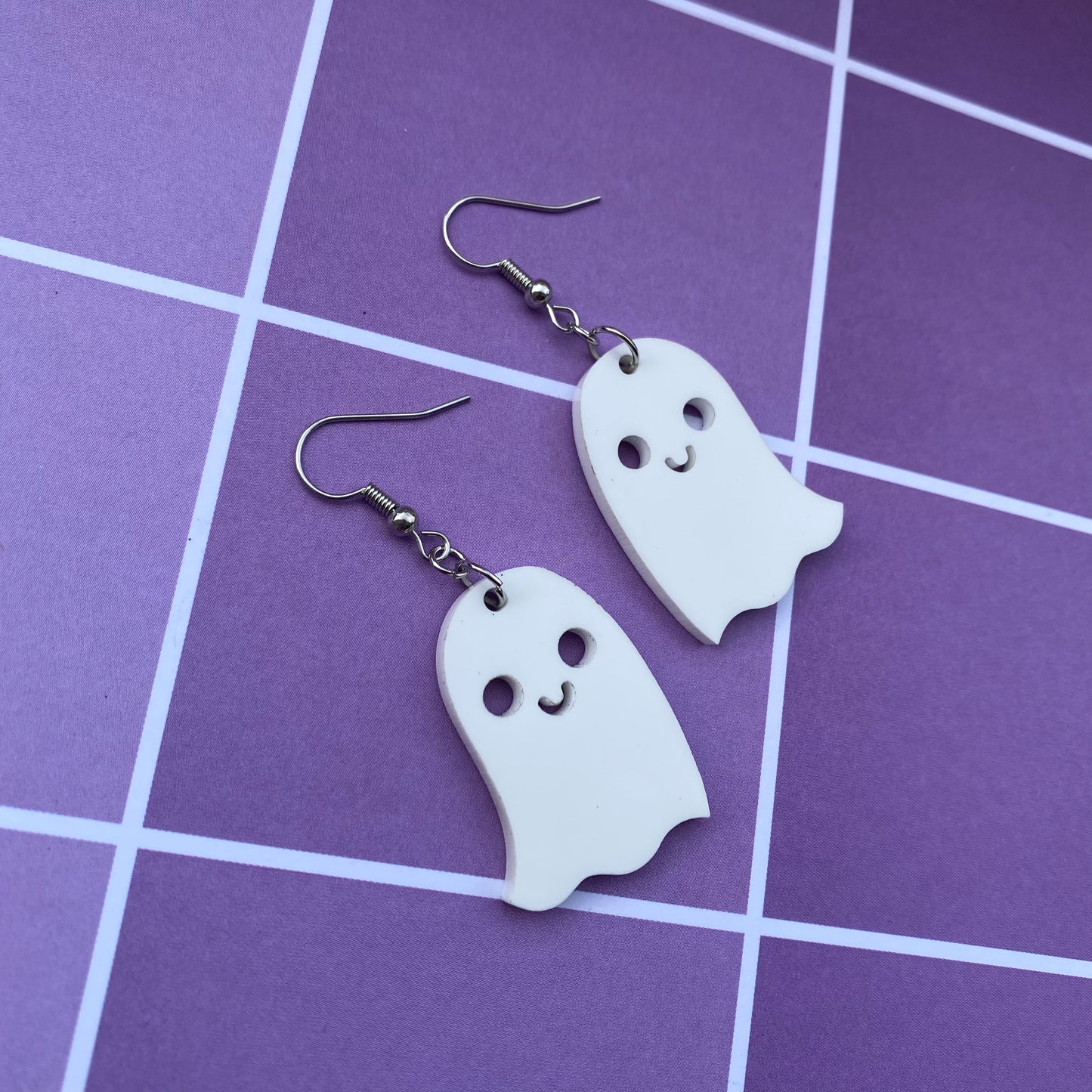 Smiley Ghosts Acrylic Earrings