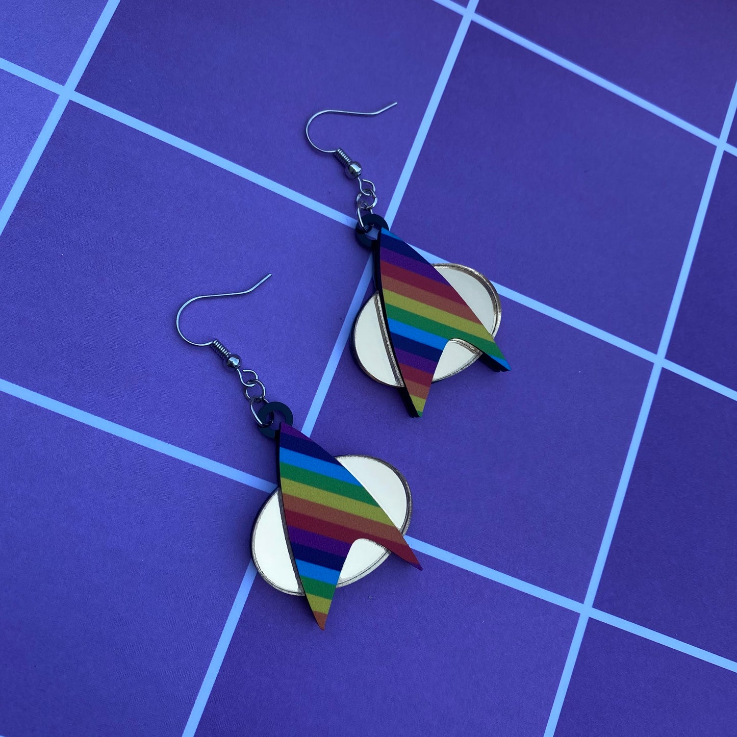 TNG Rainbow Commbadge Earrings