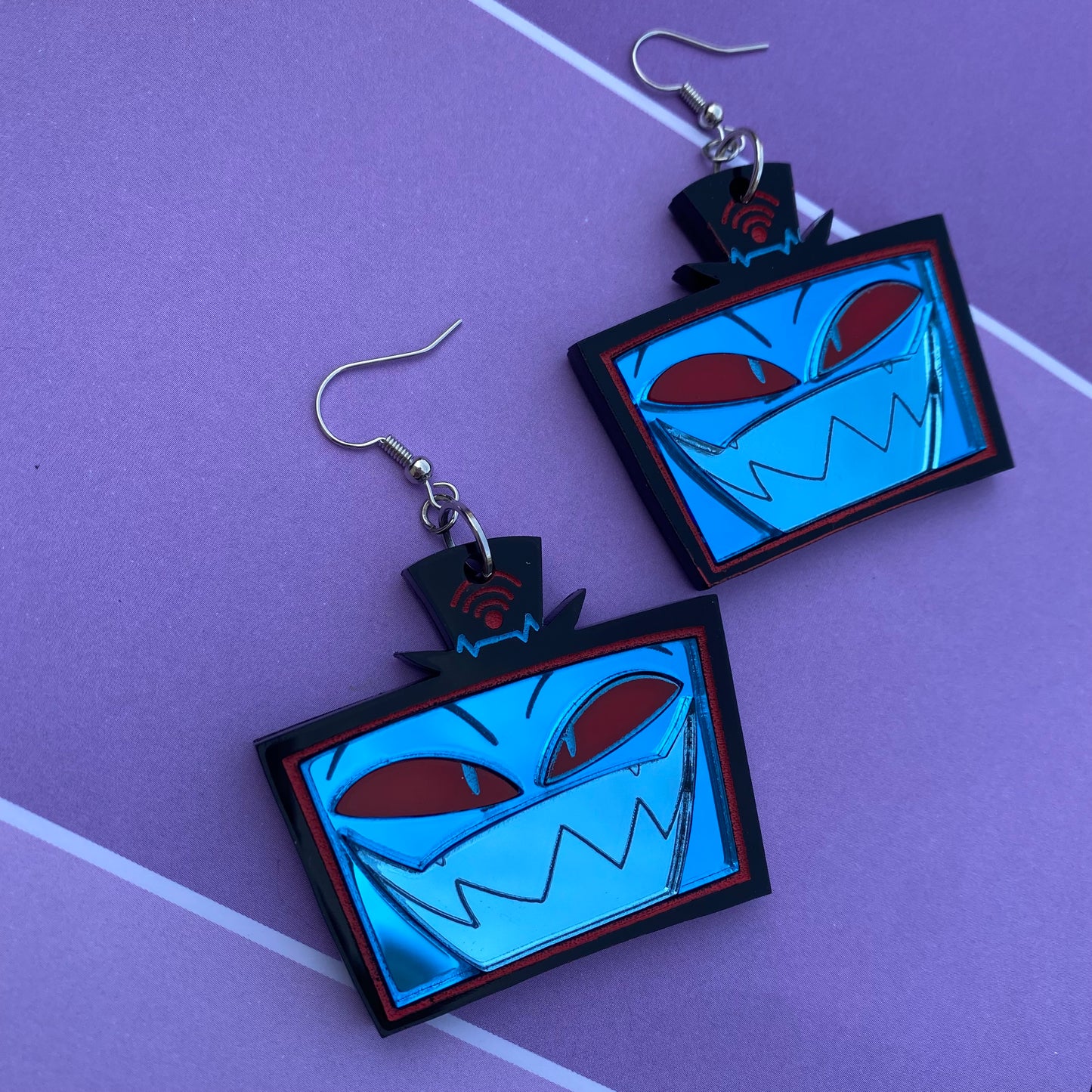 Hazbin Vox Mirrored Acrylic Earrings