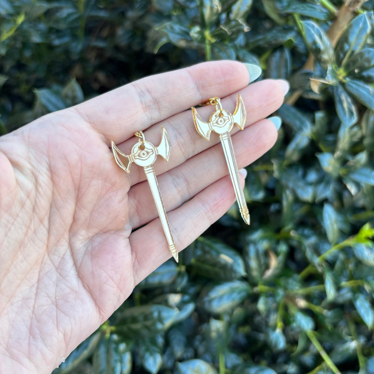 Millennium Rod Gold Acrylic Earrings