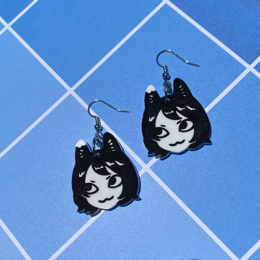 Picky Eater Cat Acrylic Earrings