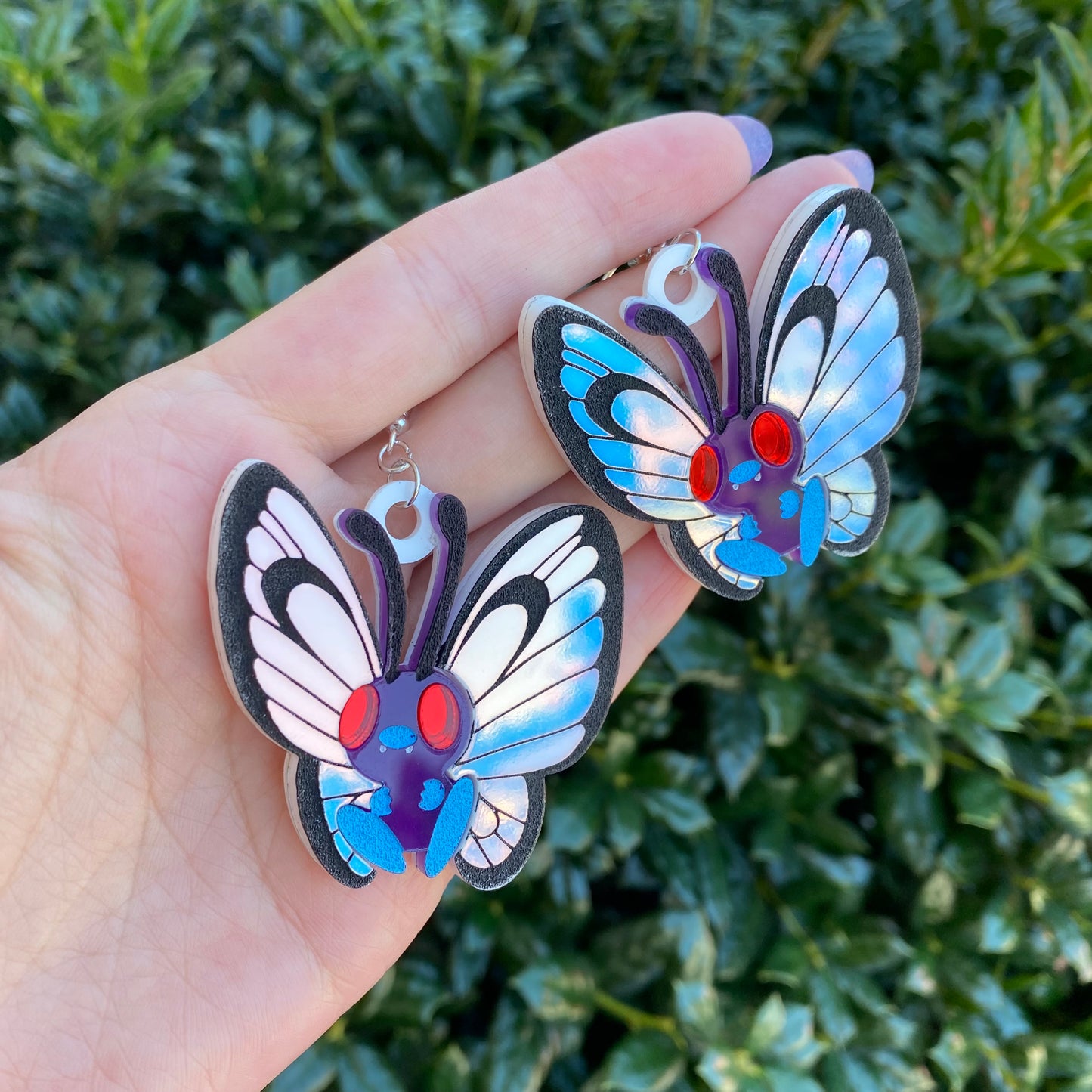 Butterfree Iridescent Wings Acrylic Earrings