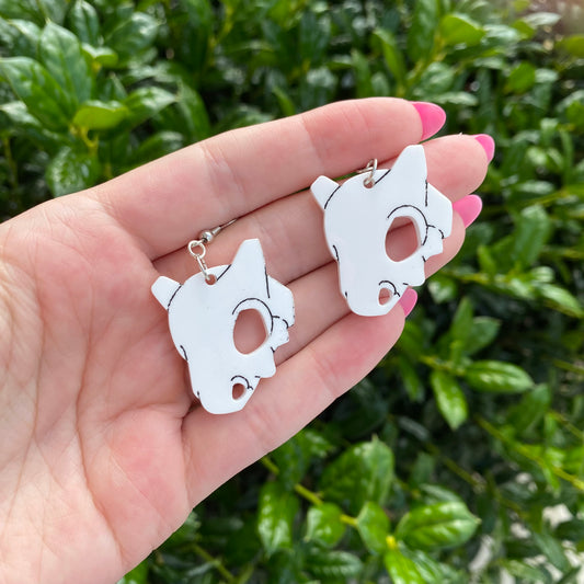 Cubone Skull Acrylic Earrings