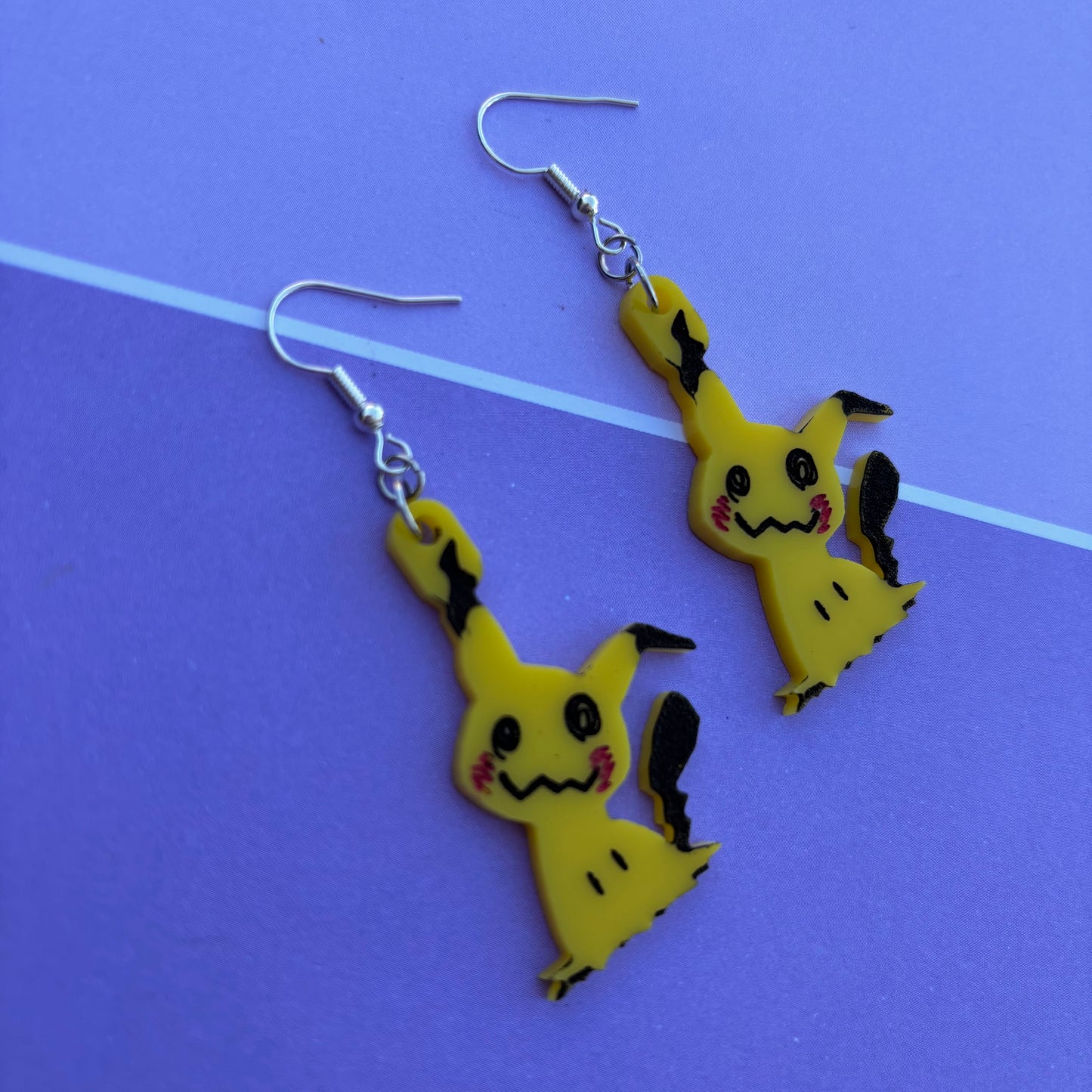 Mimikyu Yellow Acrylic Earrings