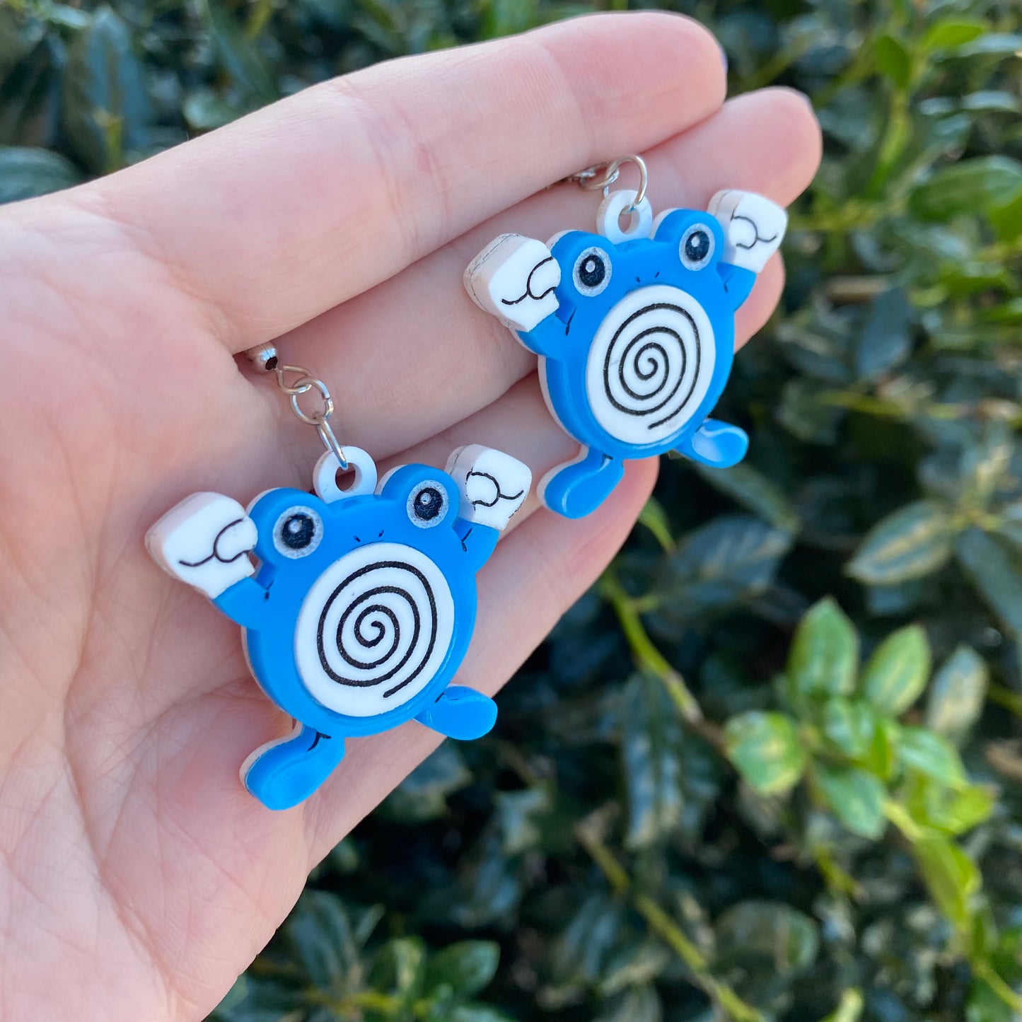 Poliwhirl Acrylic Earrings