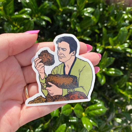 Kirk with Tribbles Vinyl Sticker