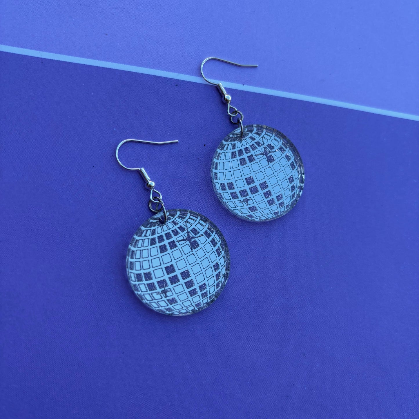 Disco Ball Mirror Acrylic Earrings