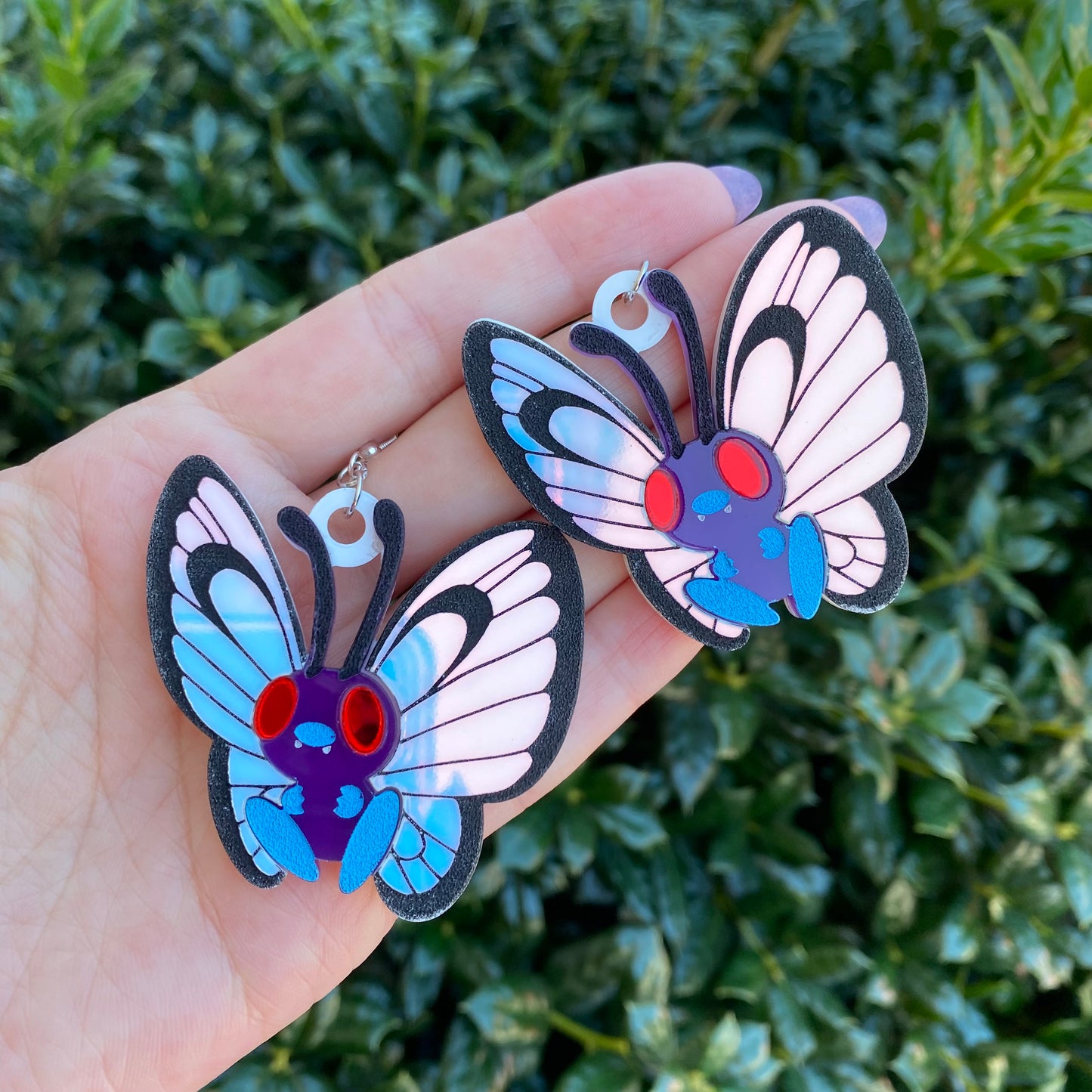 Butterfree Iridescent Wings Acrylic Earrings