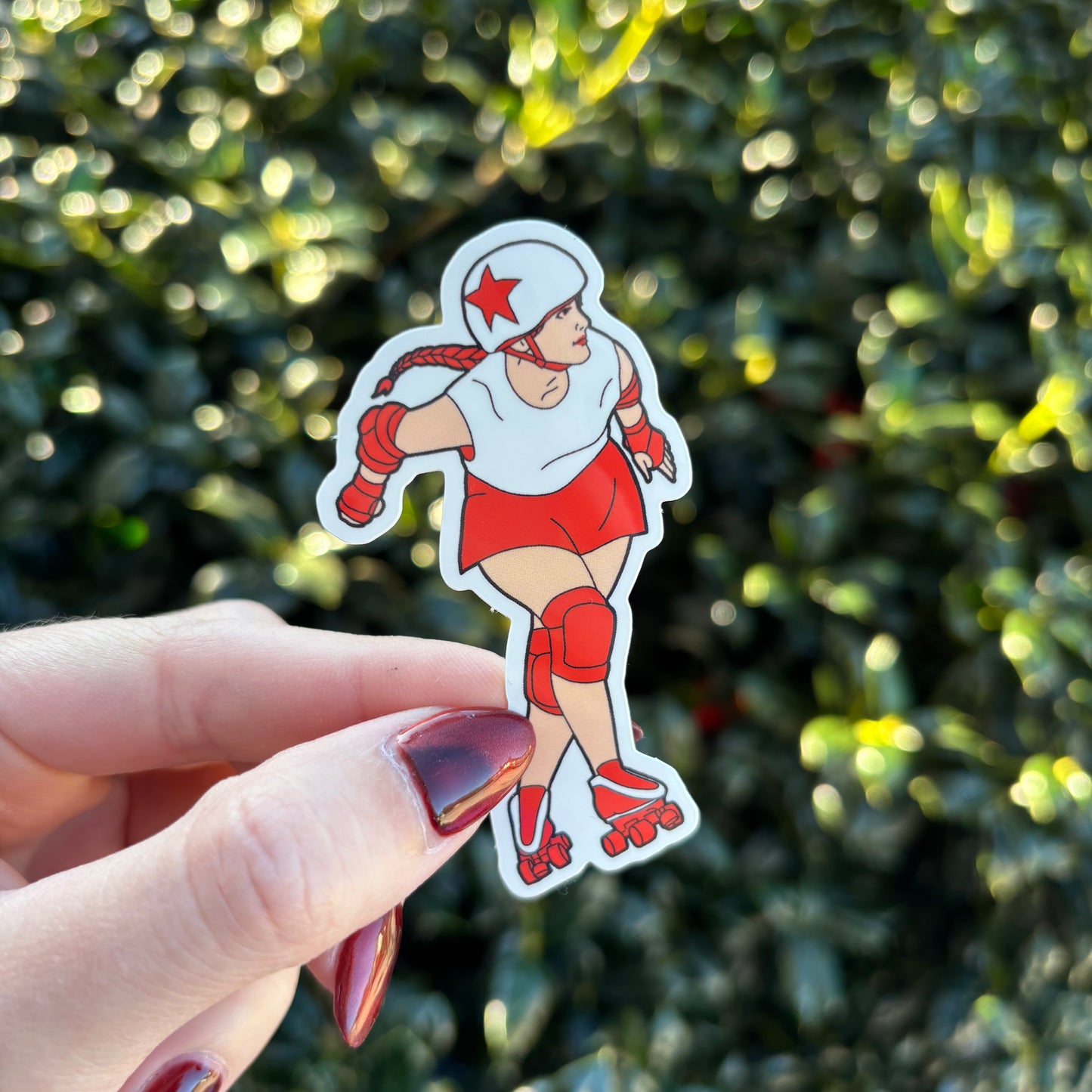 Roller Derby Jammer Rainbow 3” Vinyl Stickers