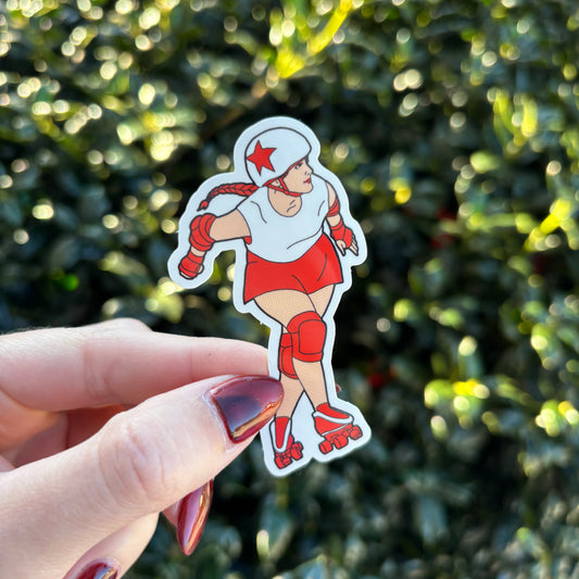 Roller Derby Jammer Rainbow 3” Vinyl Stickers