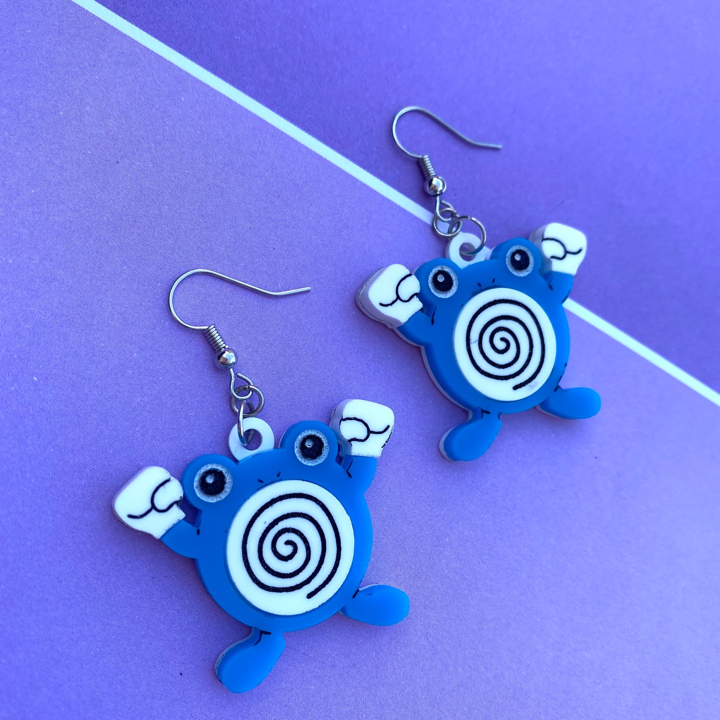 Poliwhirl Acrylic Earrings